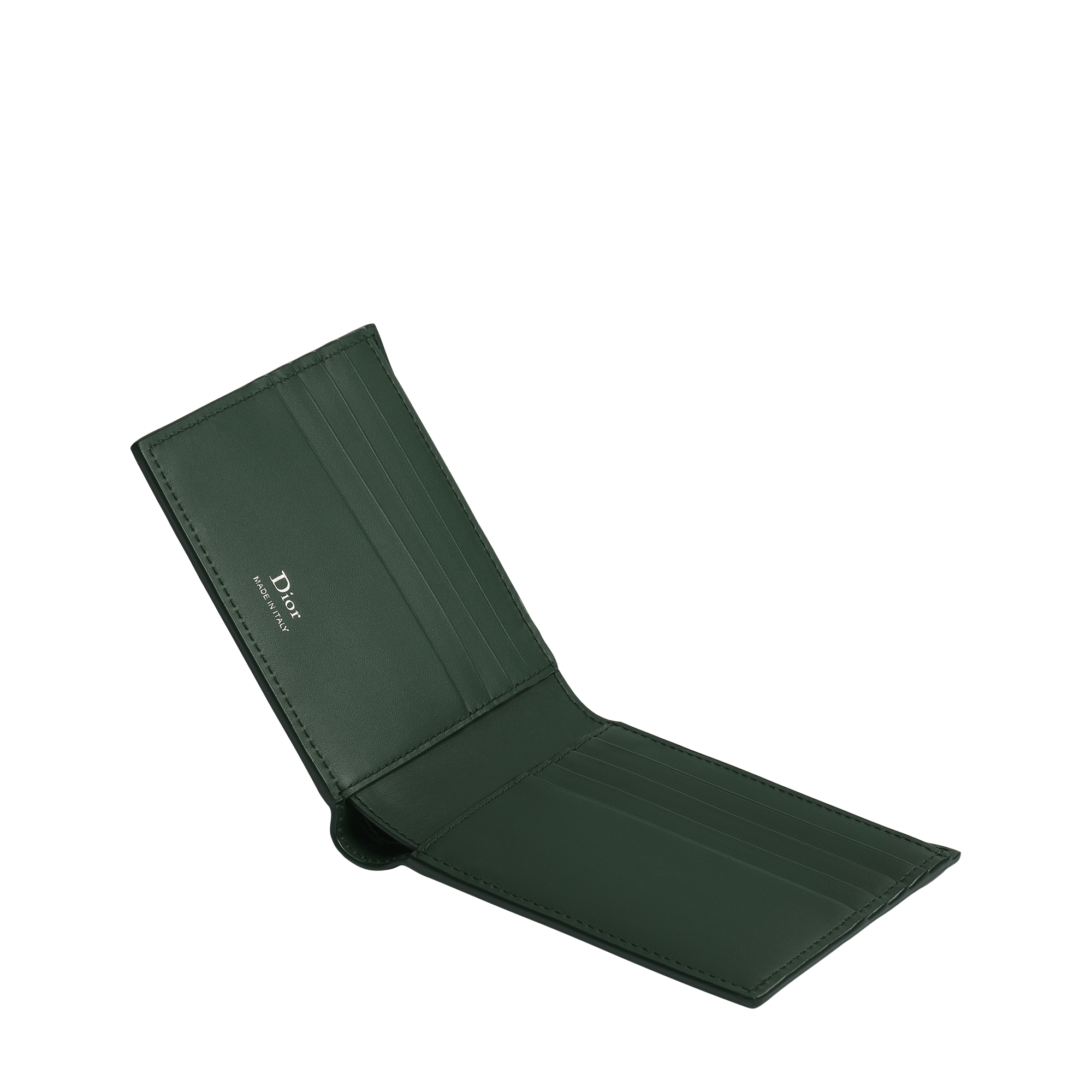 Bifold Wallet Vert Cyprès Cannage Calfskin E06