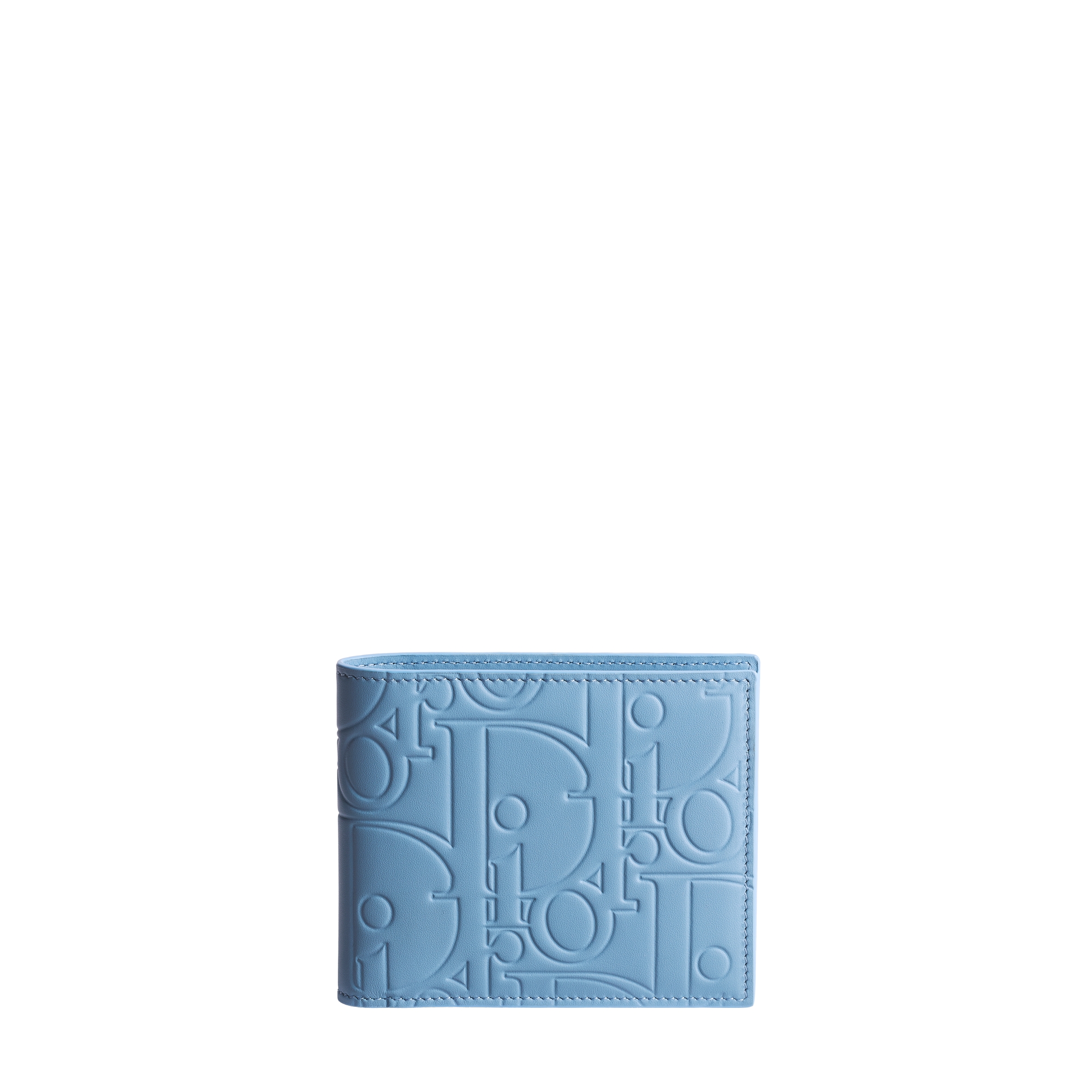 Bifold Wallet Light Blue Dior Gravity Smooth Leather E01