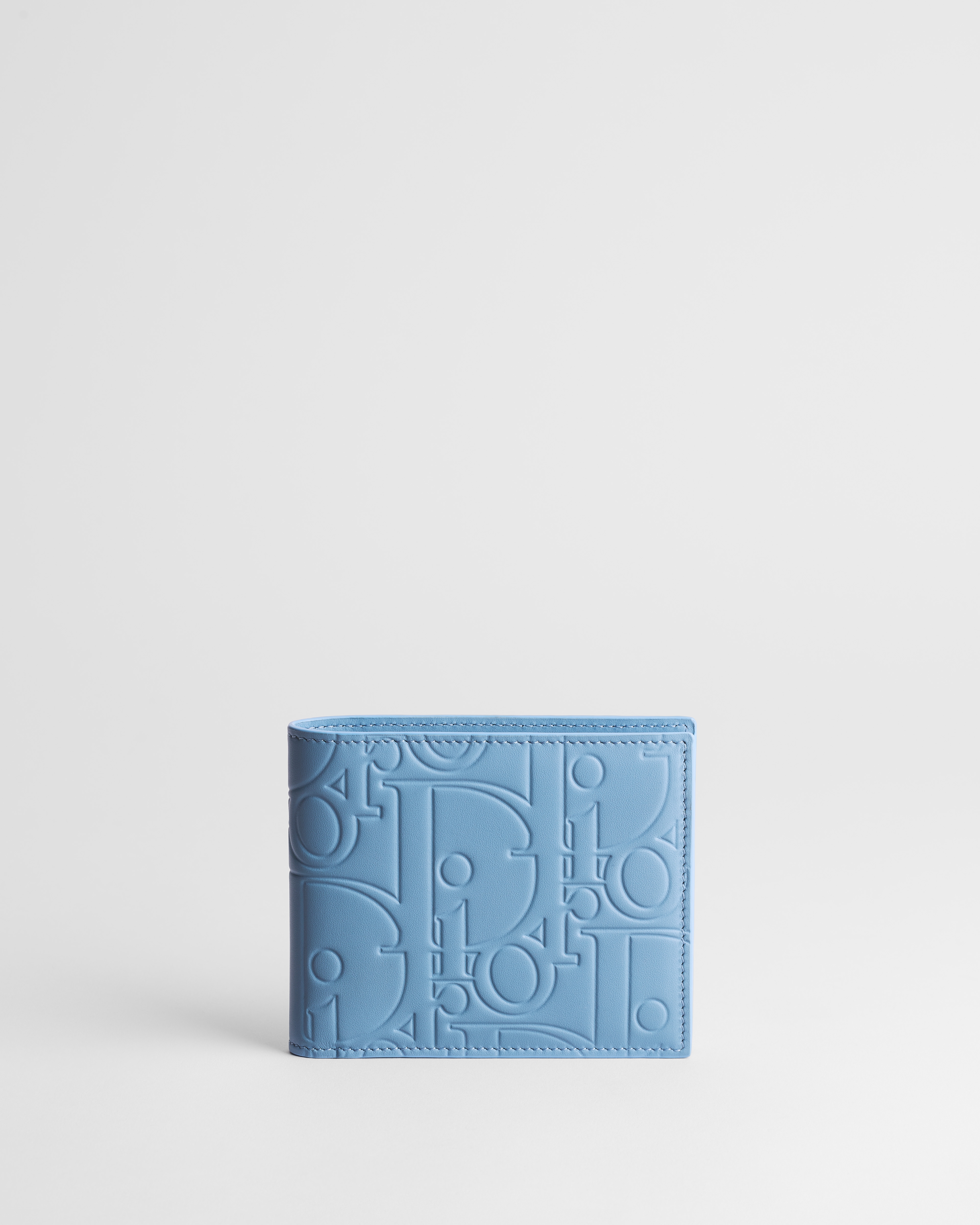 Portefeuille à deux volets Cuir lisse Dior Gravity bleu clair E01