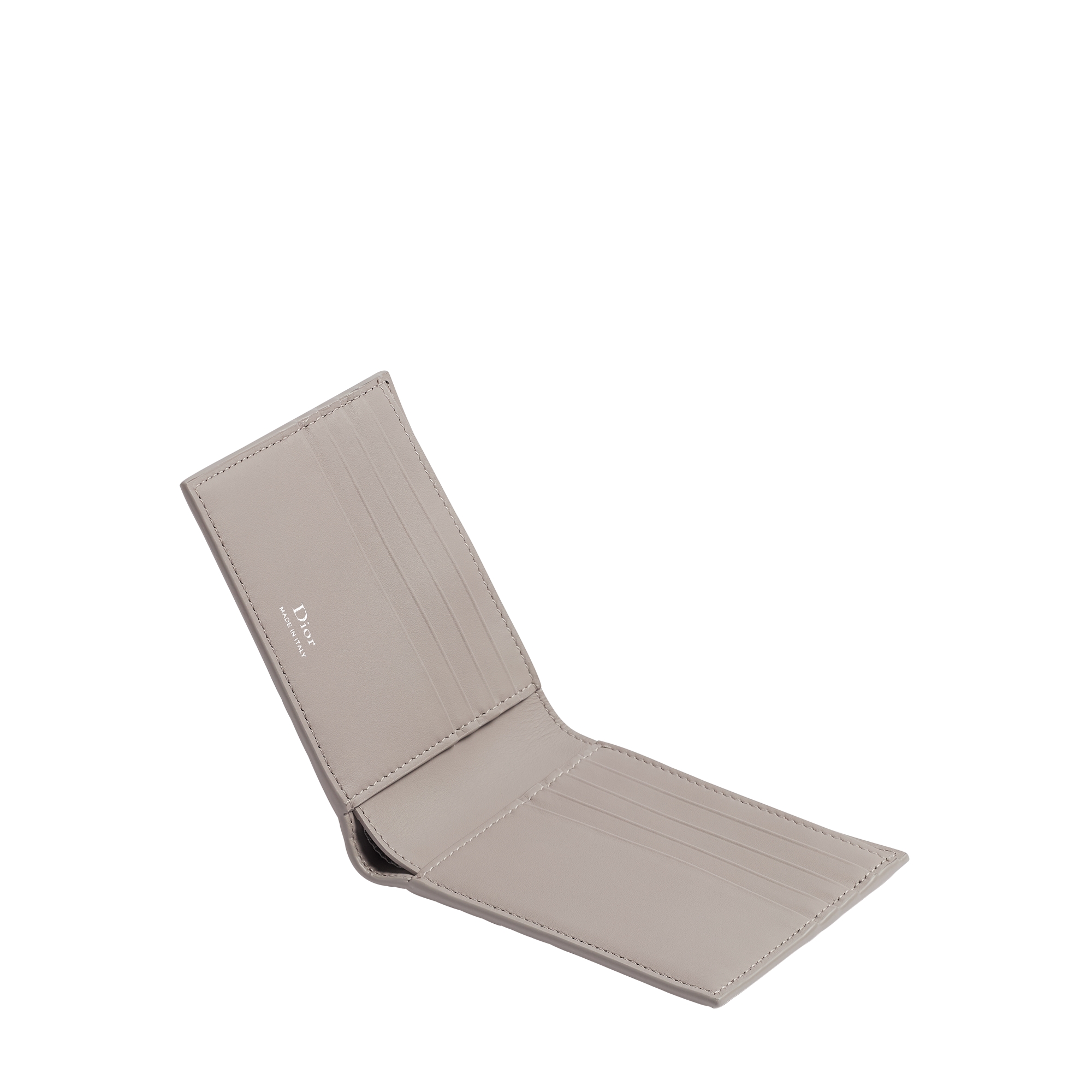 Bifold Wallet Trianon Gray Dior Gravity Leather E06