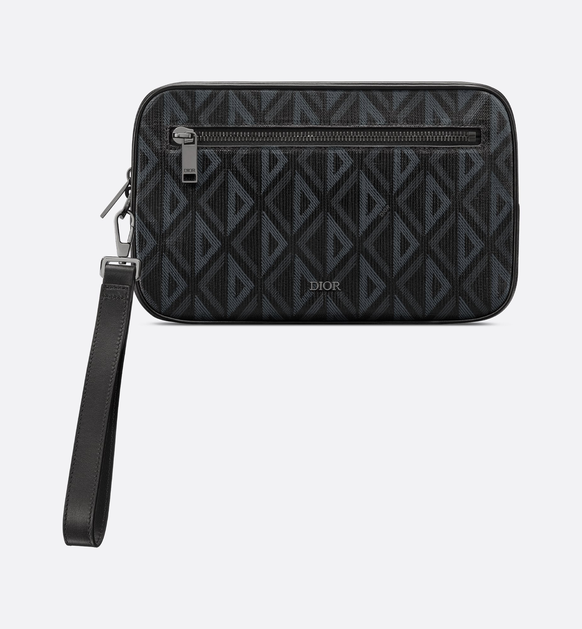 Card Holder Black Coated Cotton Canvas with CD Diamond Print Card Holder Black Coated Cotton Canvas with CD Diamond Print