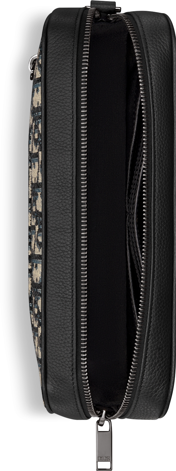 Neceser Dior Oblique en jacquard beige y negro DIOR