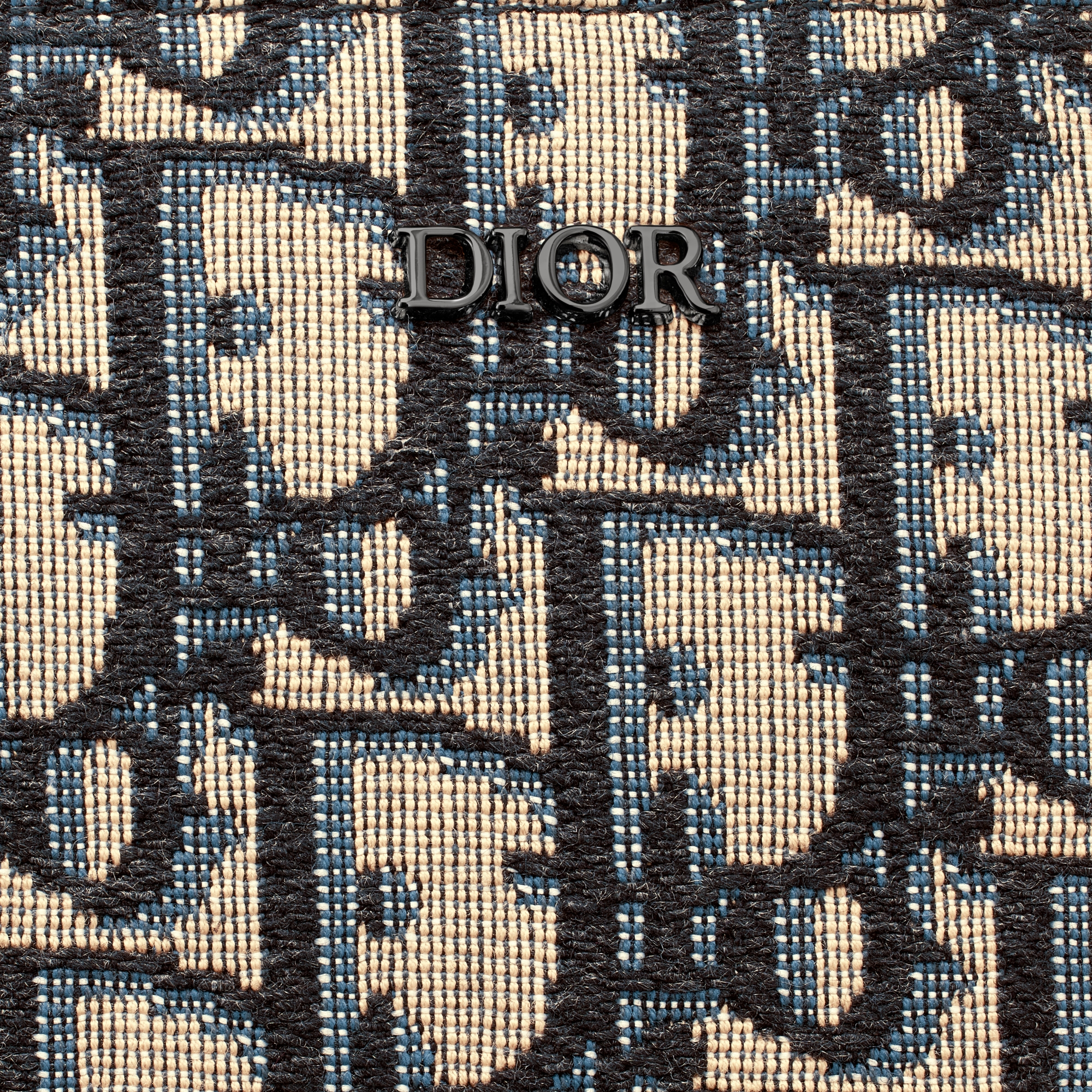 A4 Zipped Pouch Beige and Black Dior Oblique Jacquard E09