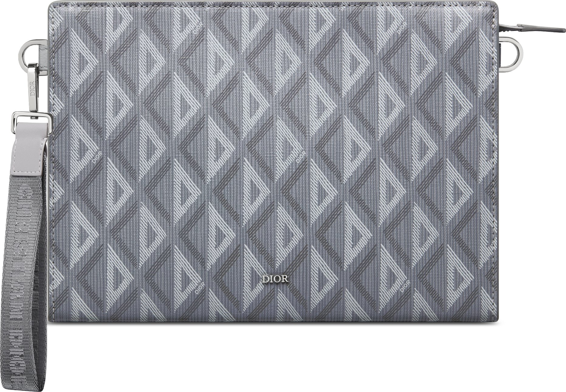 Pochette triangolare A5 Tela di cotone rivestita nera con stampa CD Diamond DIOR
