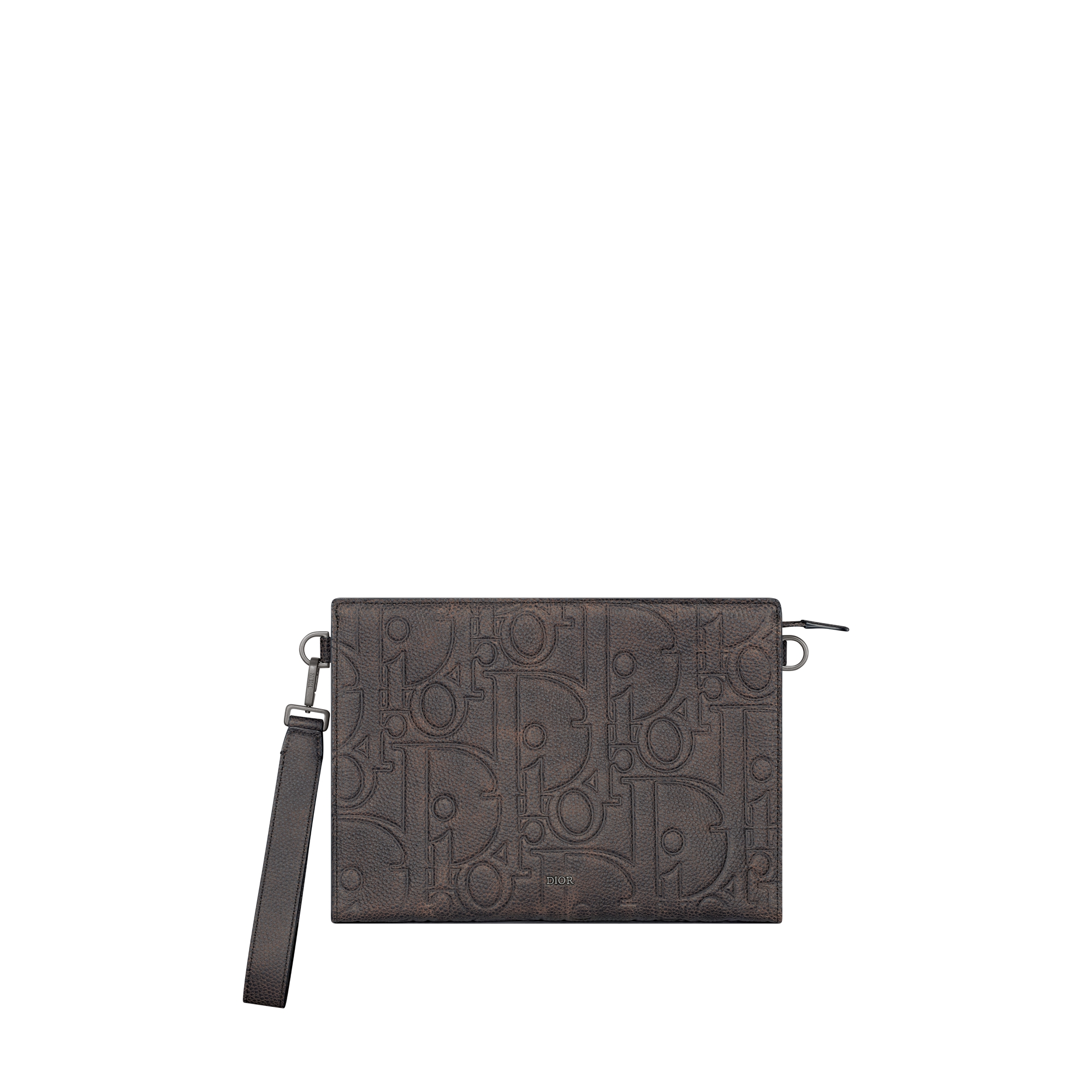 A5 Triangle Pouch Brown Dior Gravity Vintage Leather E01