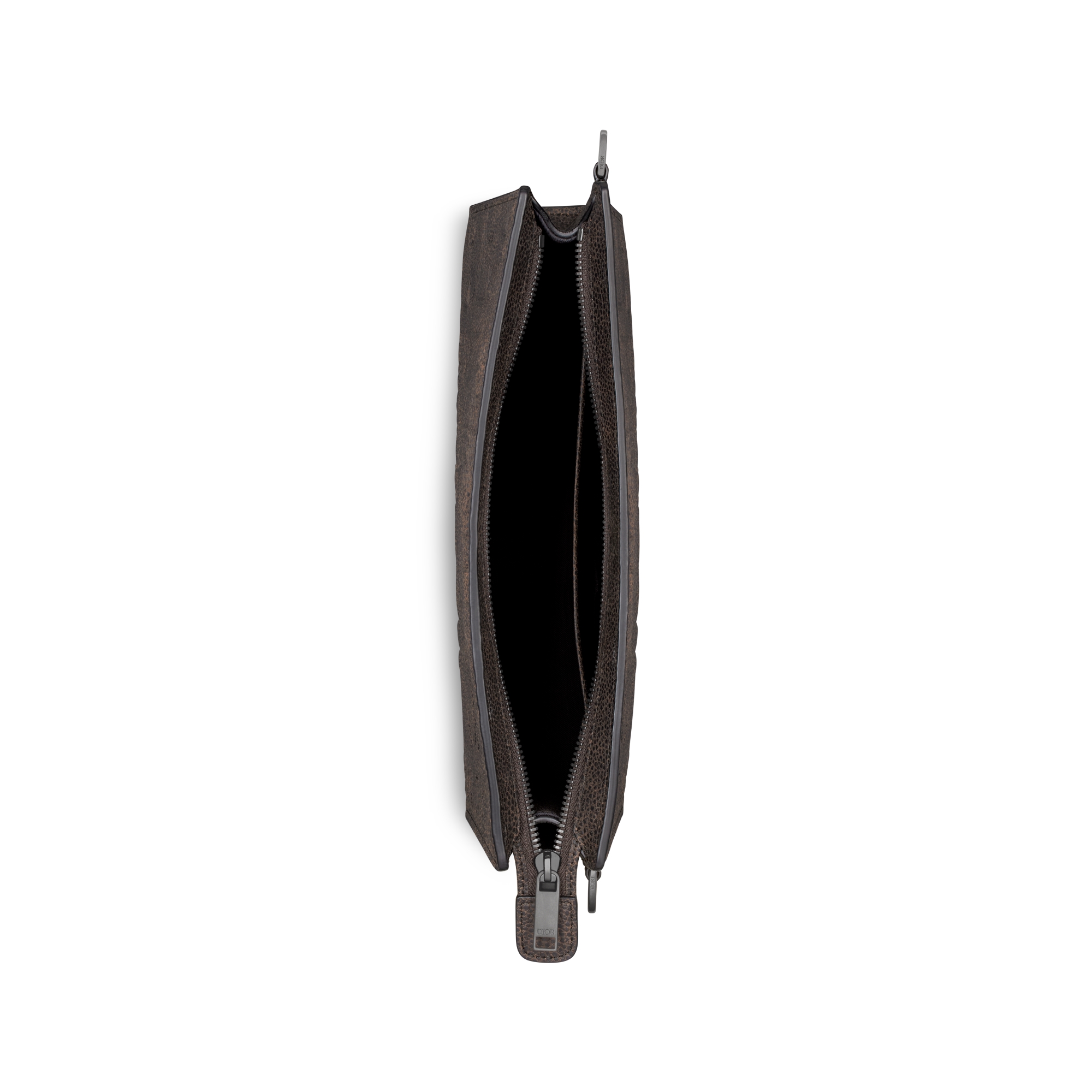 A5 Triangle Pouch Brown Dior Gravity Vintage Leather E06