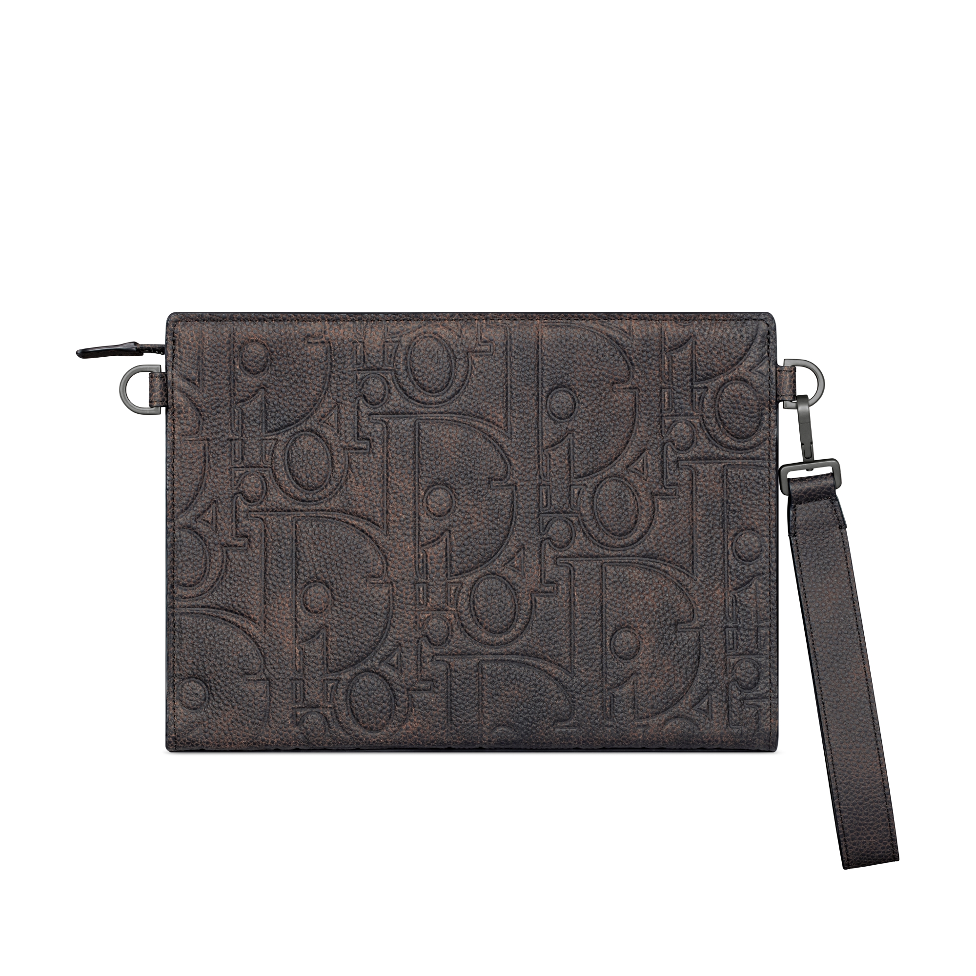 A5 Triangle Pouch Brown Dior Gravity Vintage Leather E08