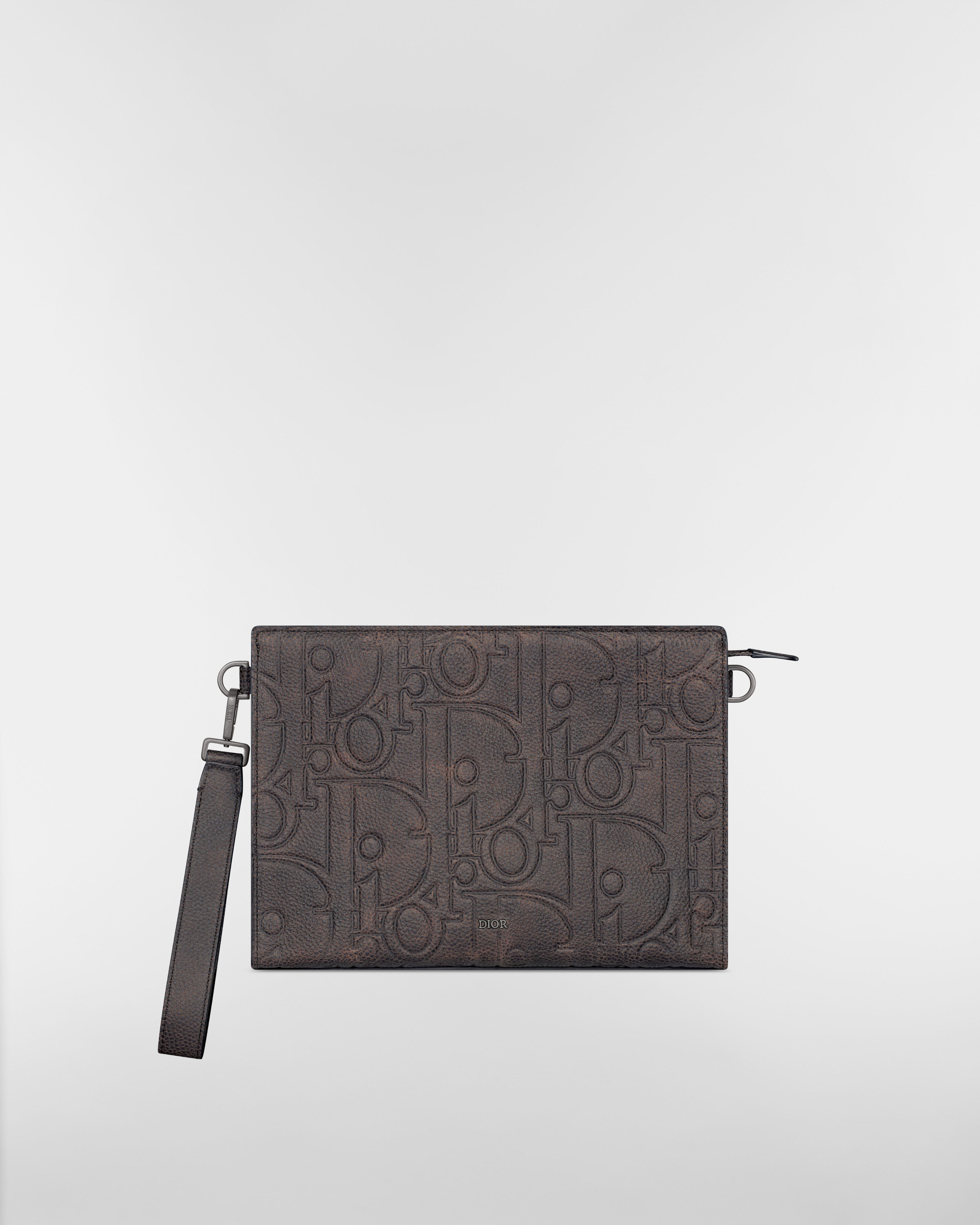 A5 三角形小袋 棕色 Dior Gravity Vintage 皮革 E01