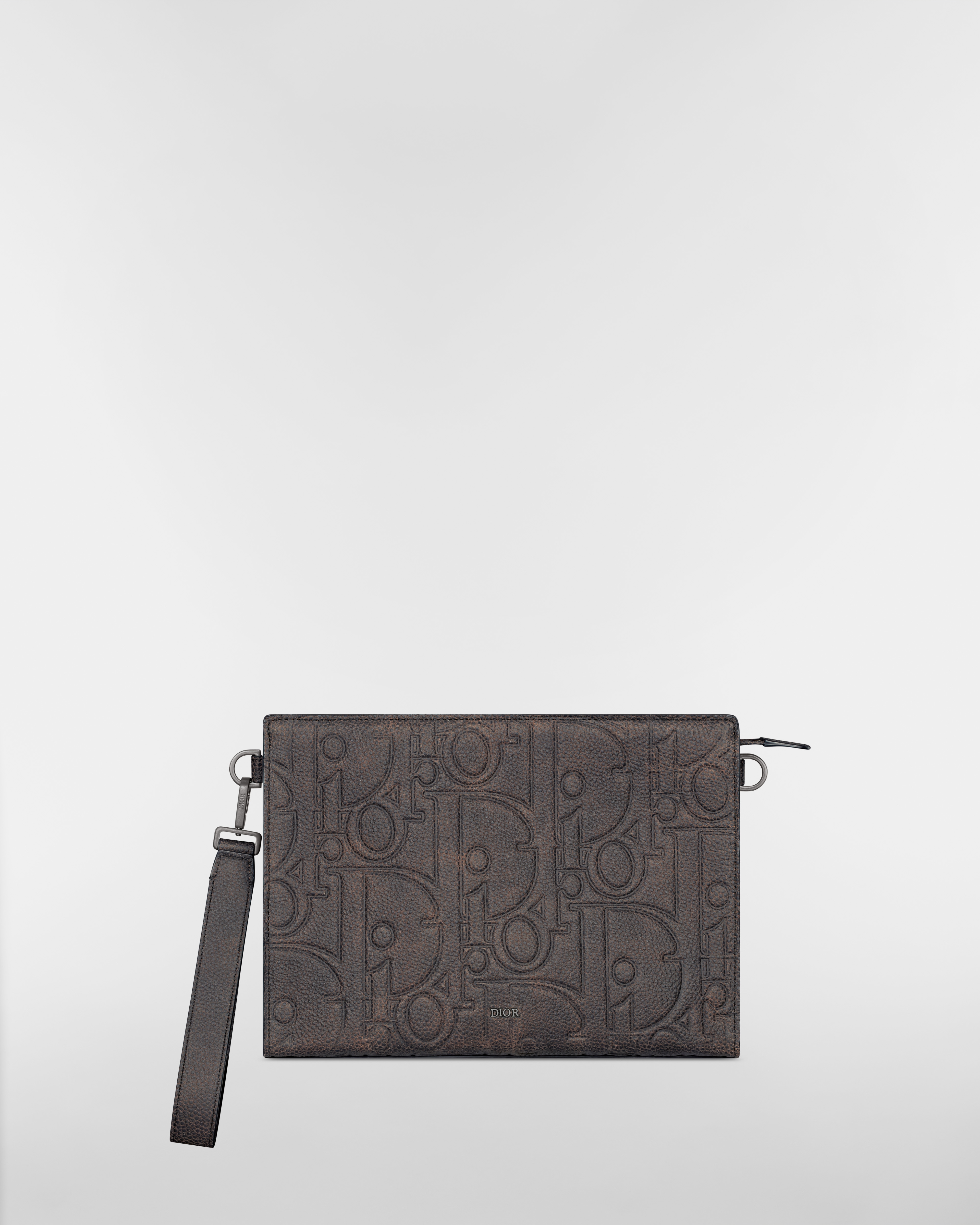 A5 Triangle Pouch Brown Dior Gravity Vintage Leather E01