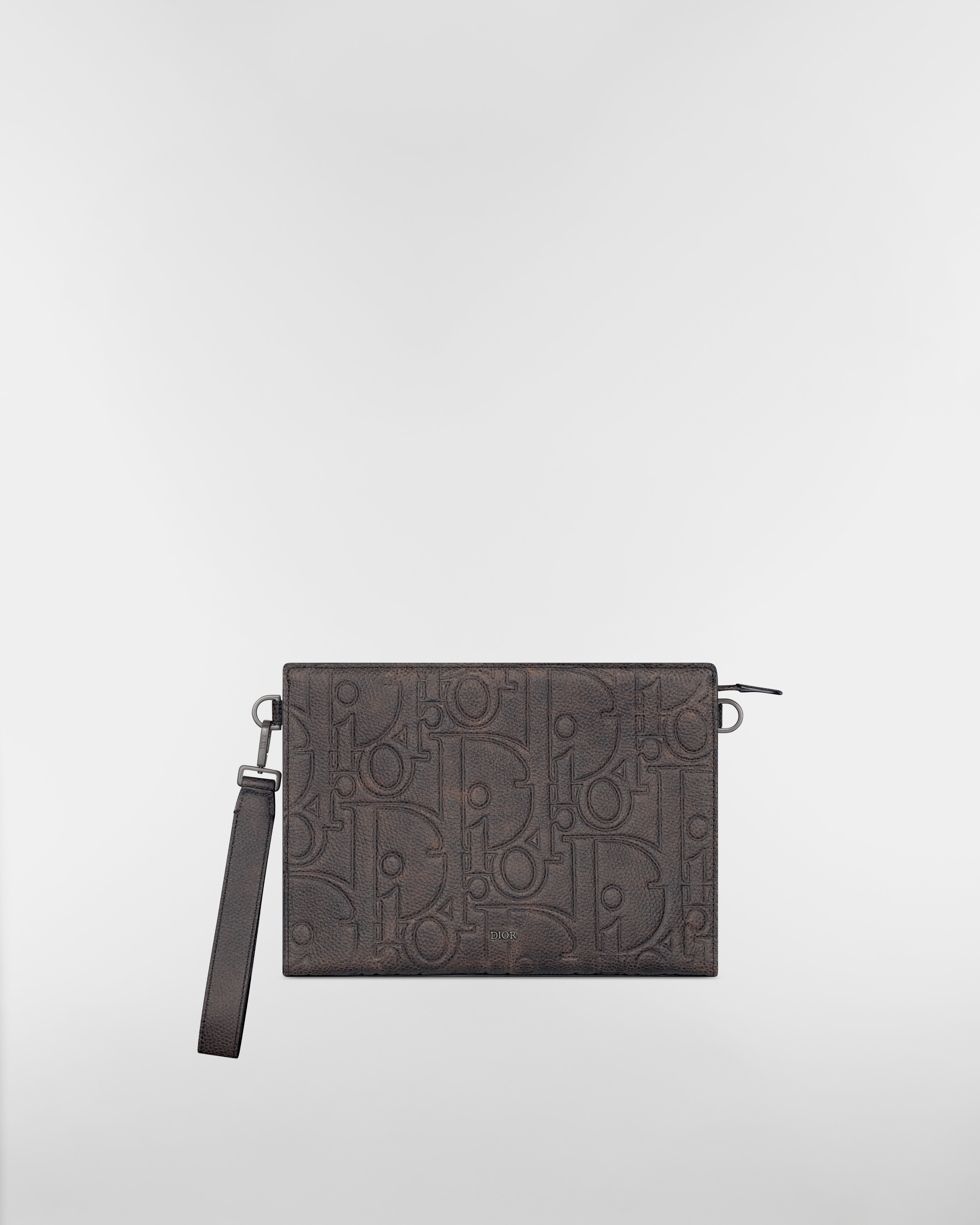 A5 Triangle Pouch Brown Dior Gravity Vintage Leather E01