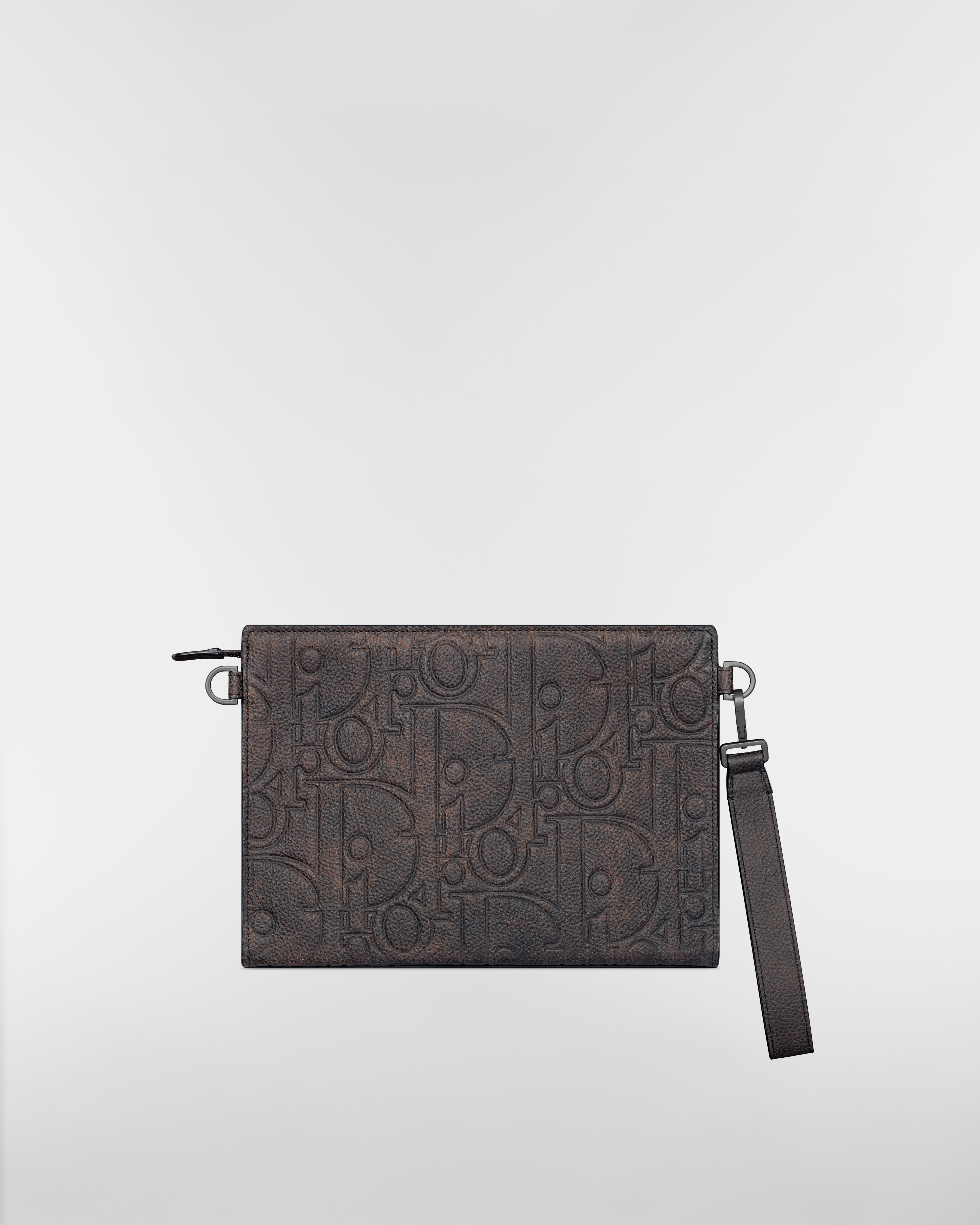 A5 三角形小袋 棕色 Dior Gravity Vintage 皮革 E08