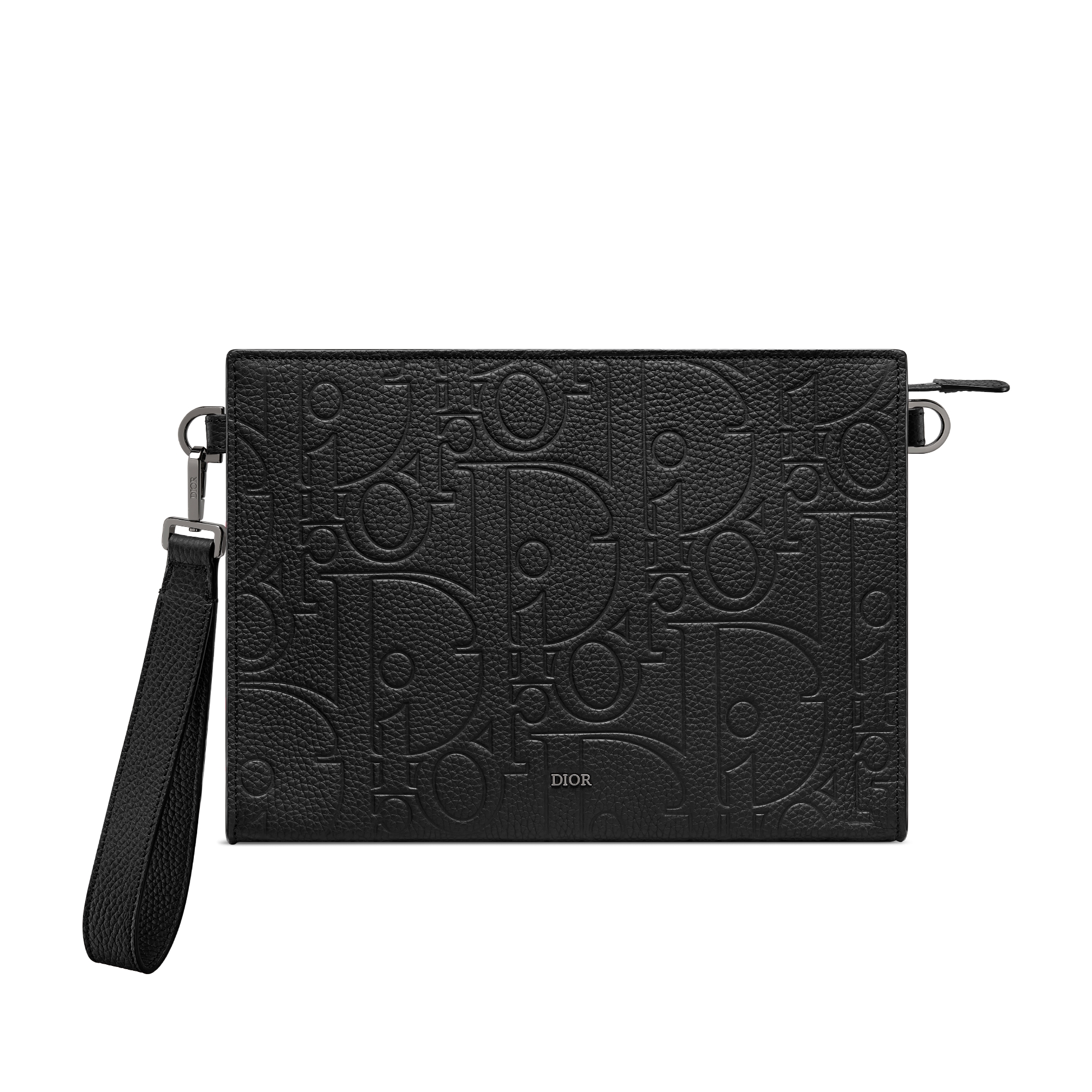 A5 트라이앵글 파우치 블랙 Dior Gravity 가죽 E01