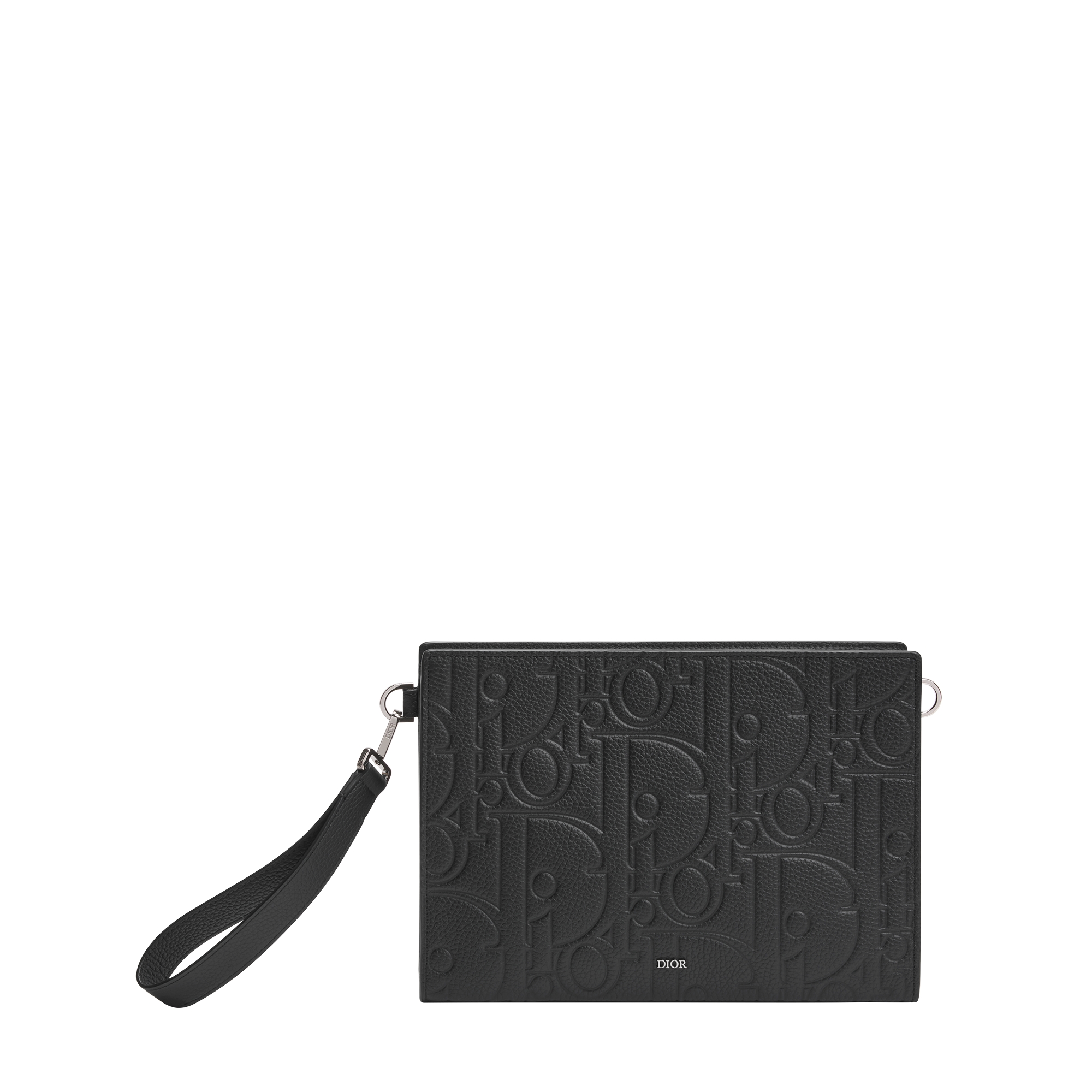 A5 Triangle Pouch Black Dior Gravity Leather E01