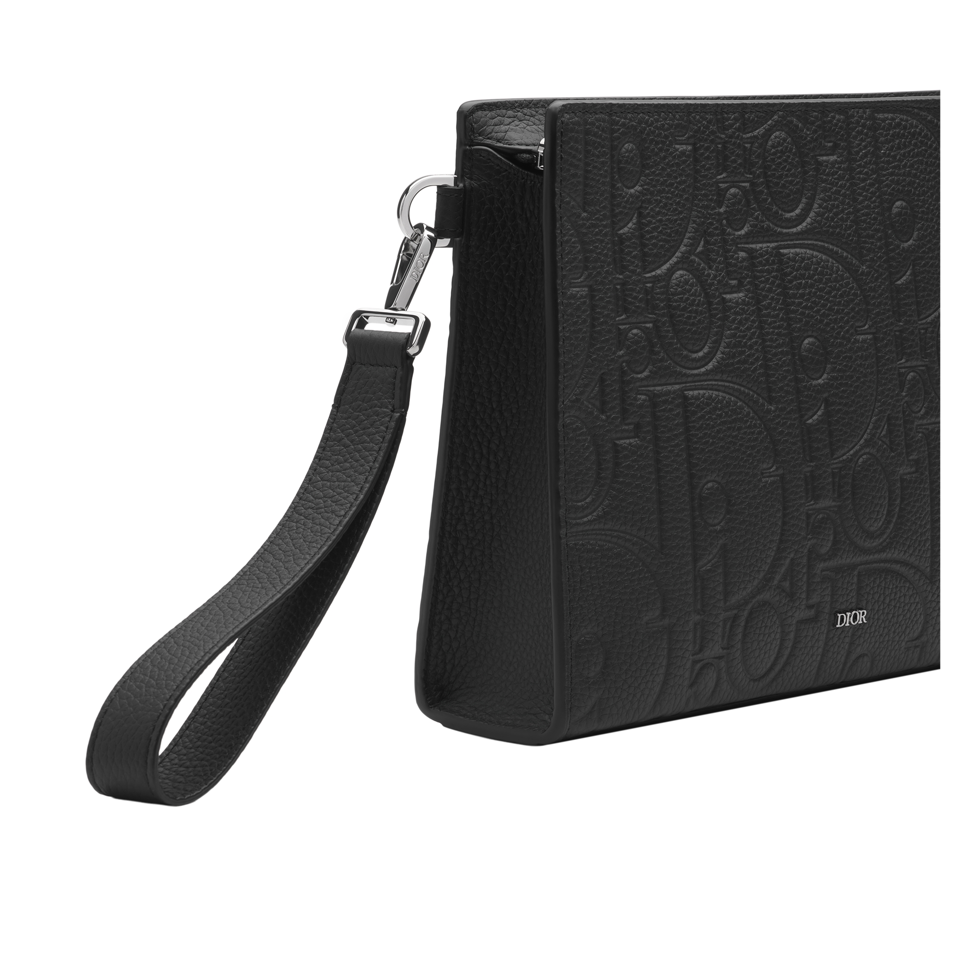 A5 Triangle Pouch Black Dior Gravity Leather E06