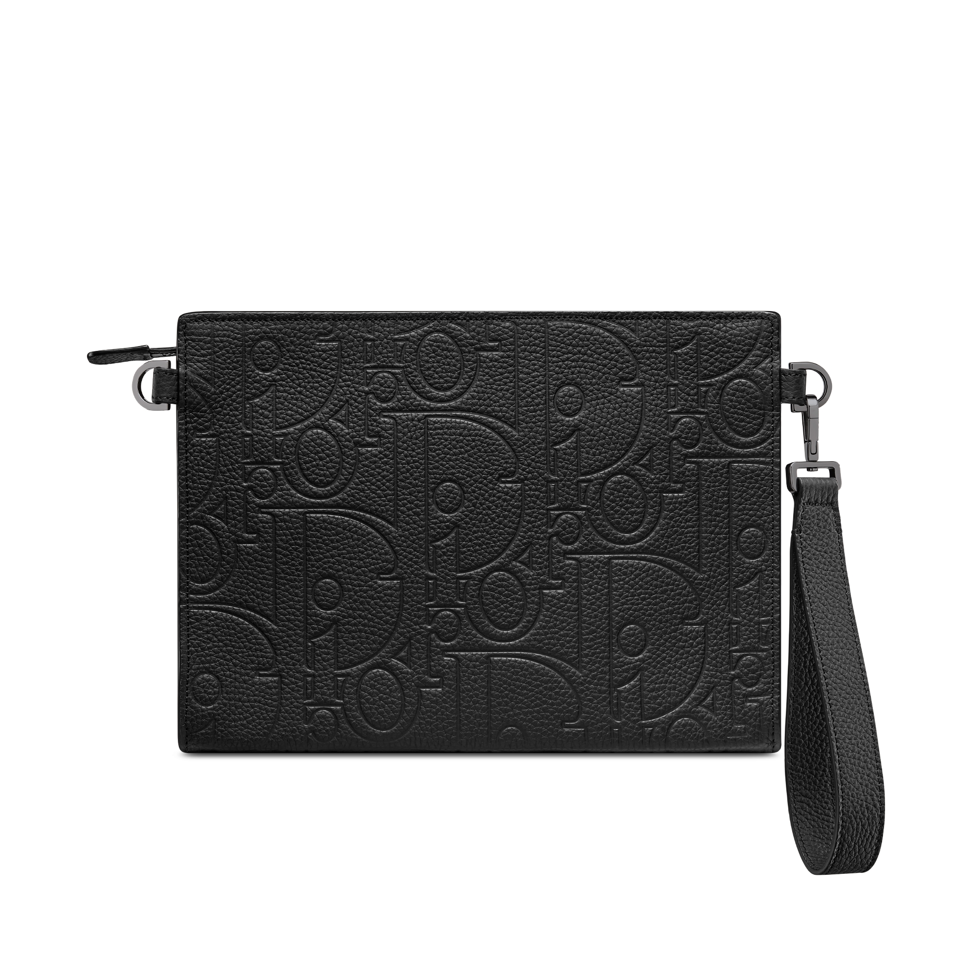 A5 Triangle Pouch Black Dior Gravity Leather E08