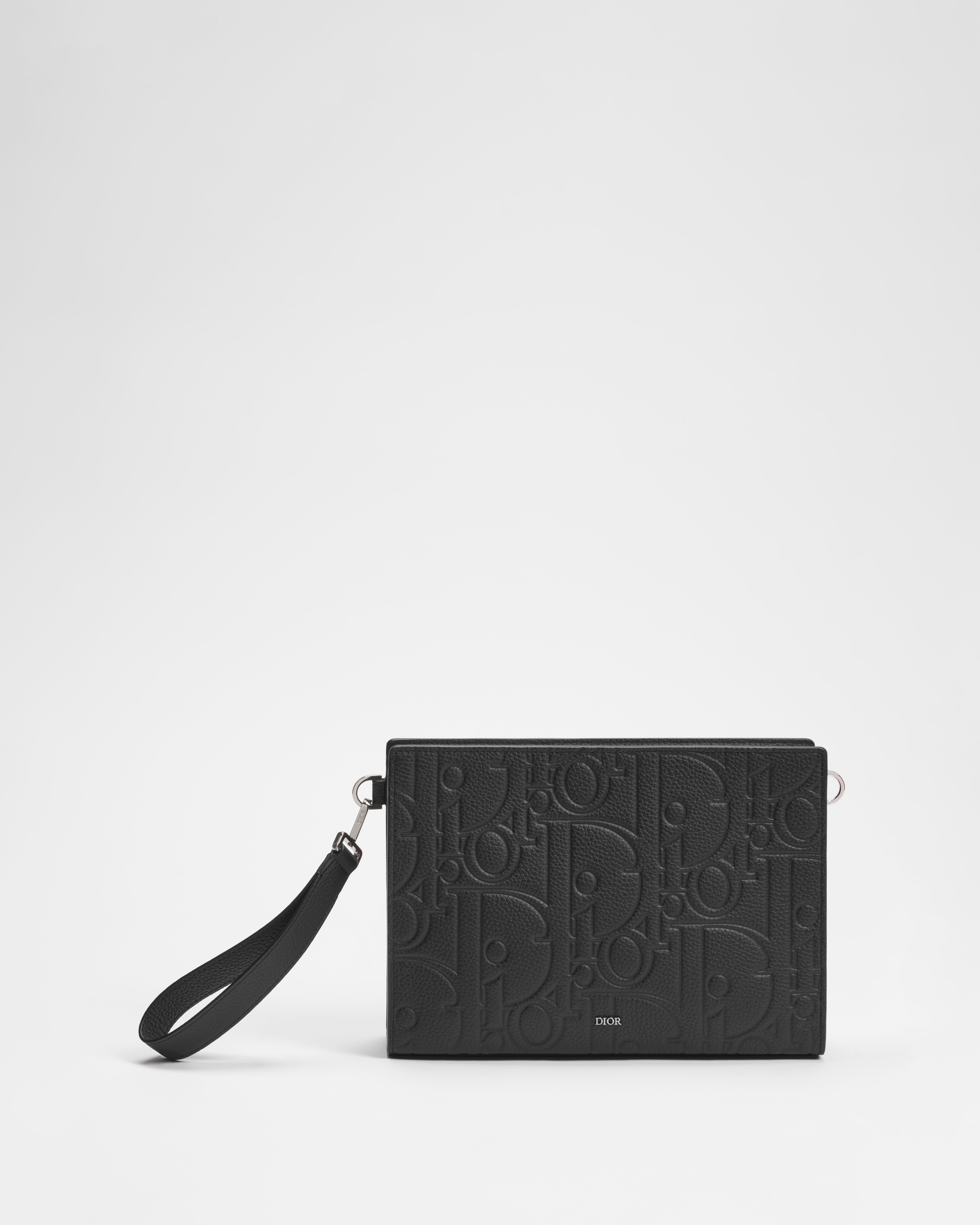 Pochette triangle A5 Cuir Dior Gravity noir E01