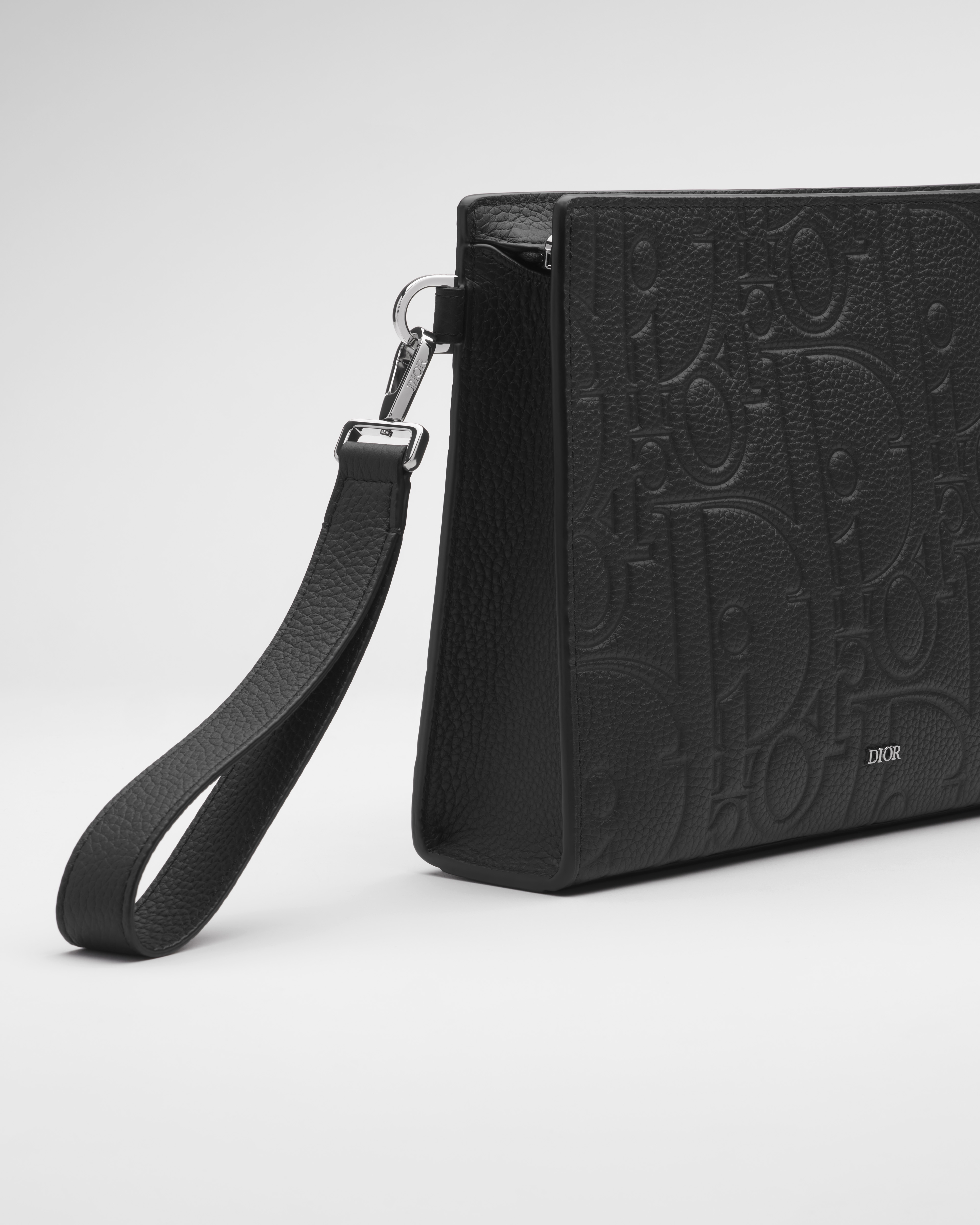 A5 三角形小袋 黑色 Dior Gravity 皮革 E06