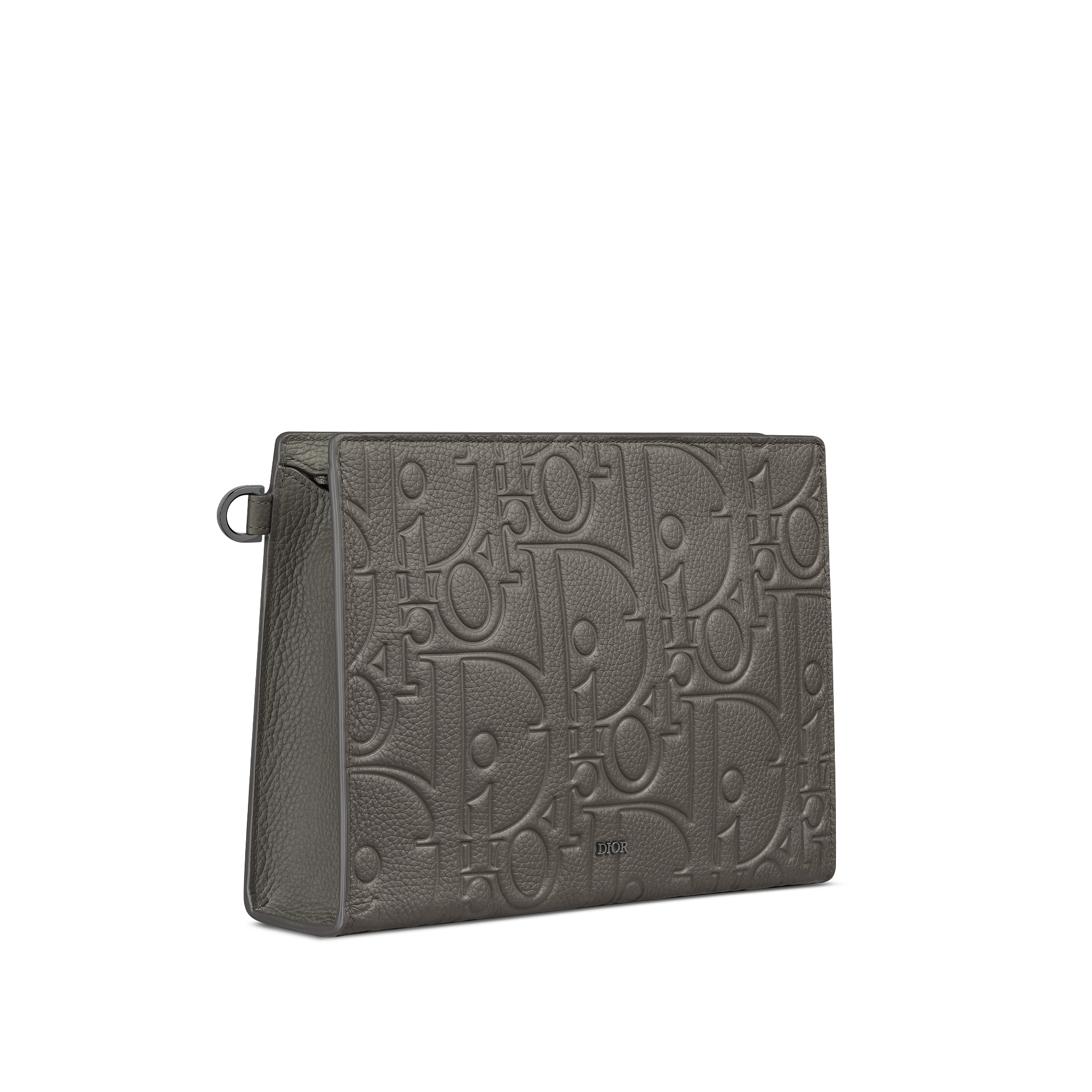 A5 Triangle Pouch Gray Dior Gravity Leather E03