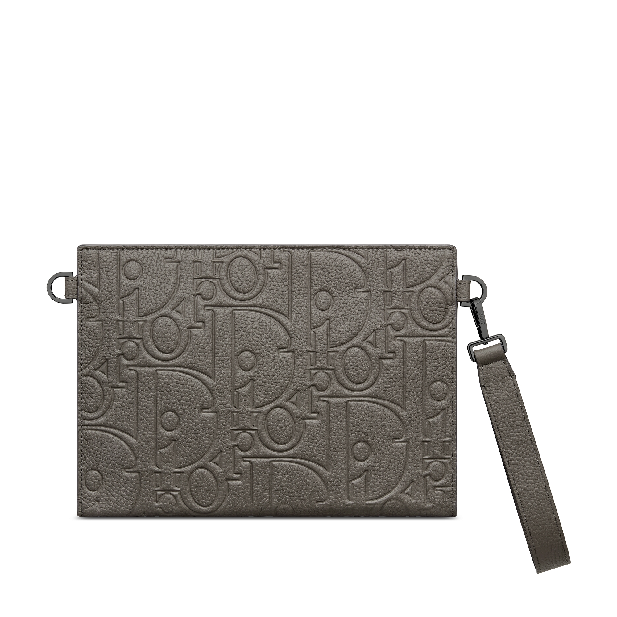 A5 Triangle Pouch Gray Dior Gravity Leather E08
