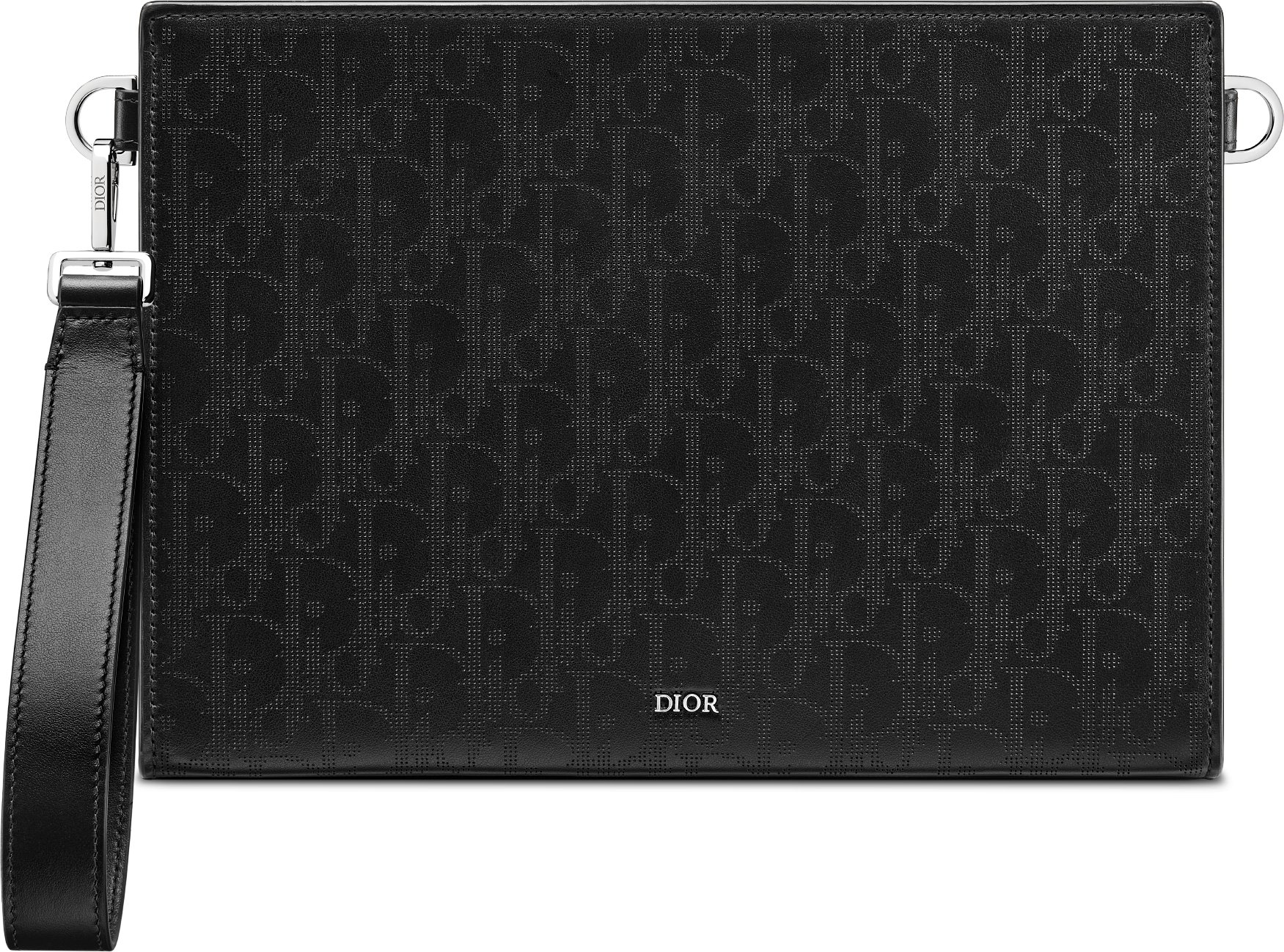A5 Triangle Pouch Black Dior Oblique Galaxy Leather DIOR