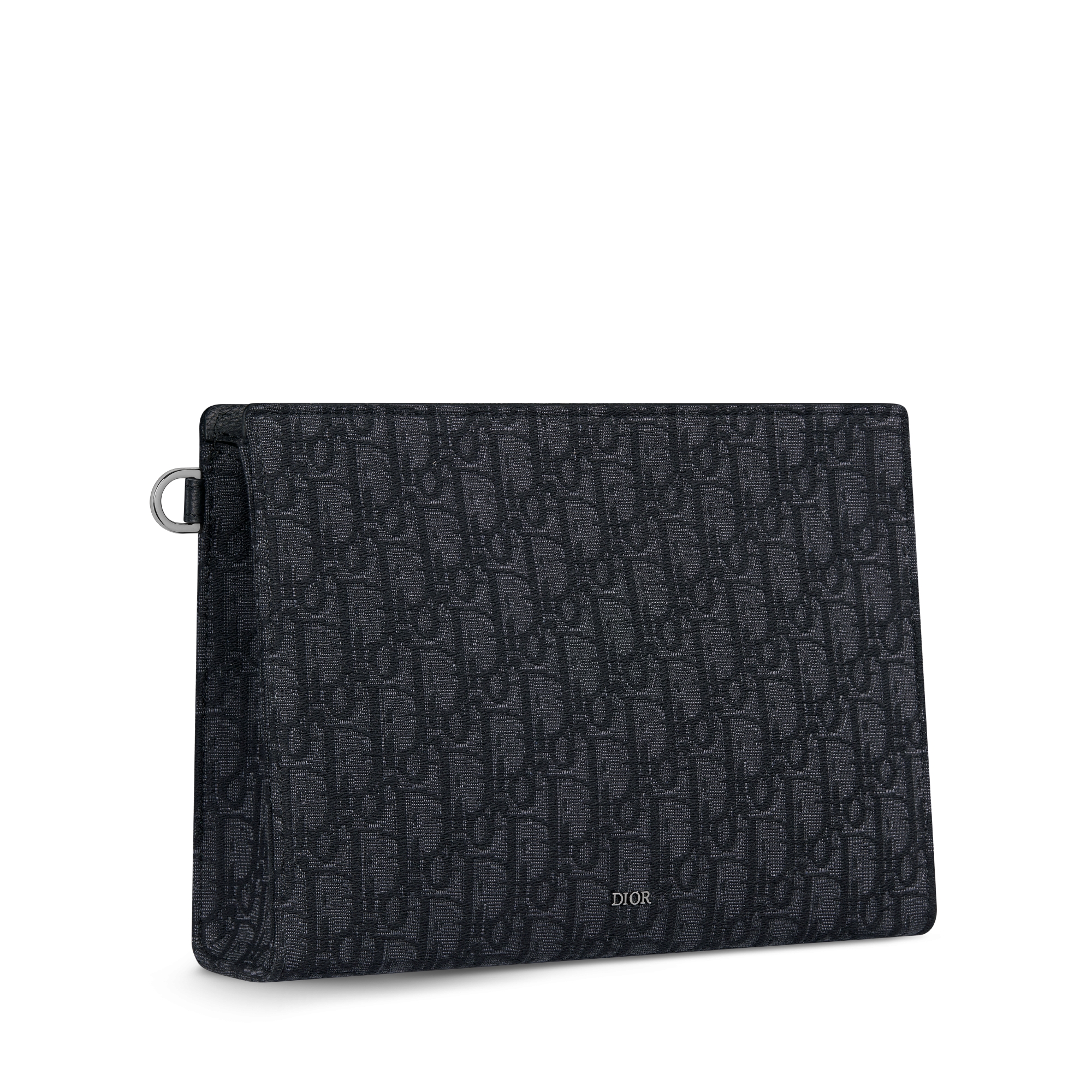 Dreieckige Pouch im A5-Format Dior Oblique Jacquard in Schwarz E03