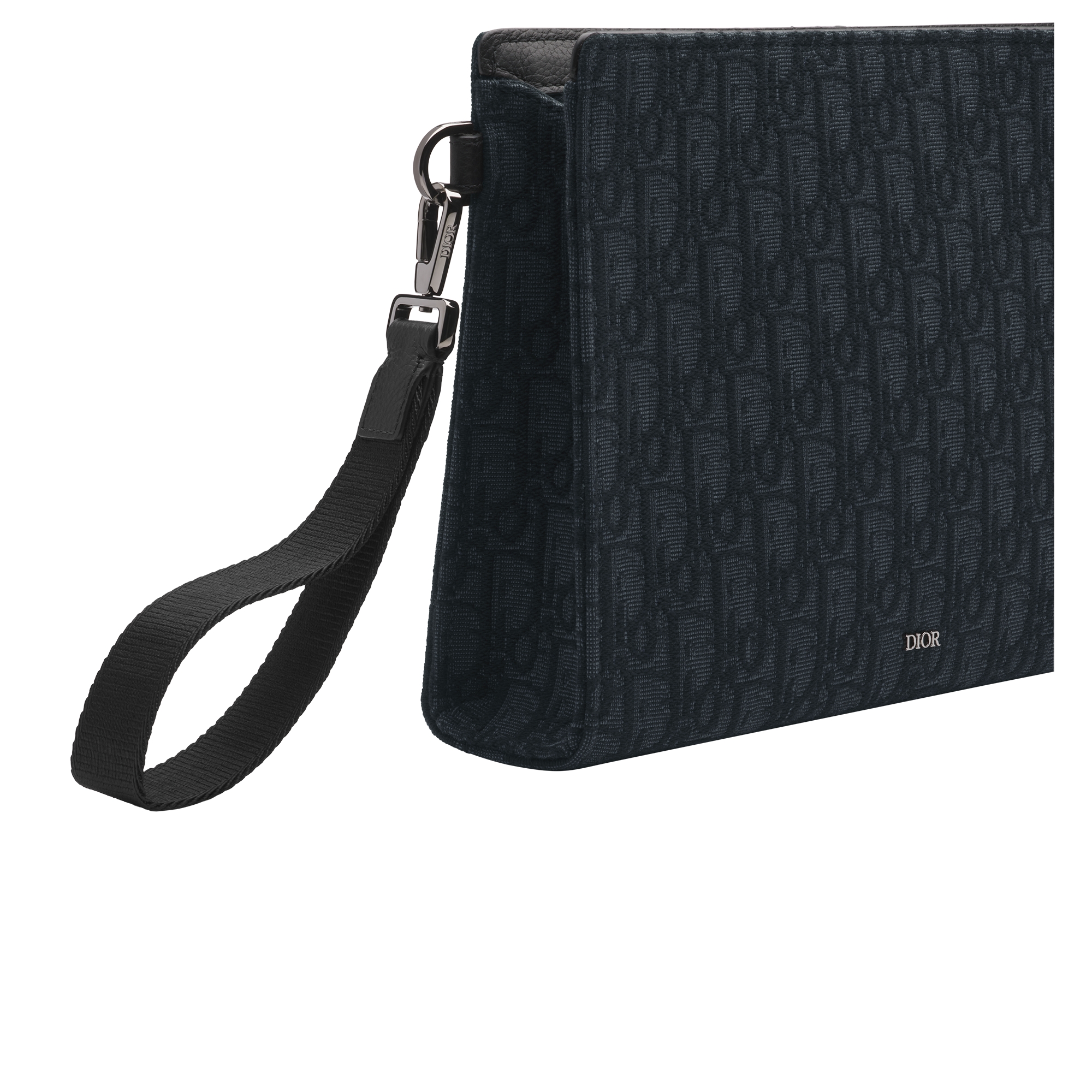 A5 Triangle Pouch Black Dior Oblique Jacquard E06