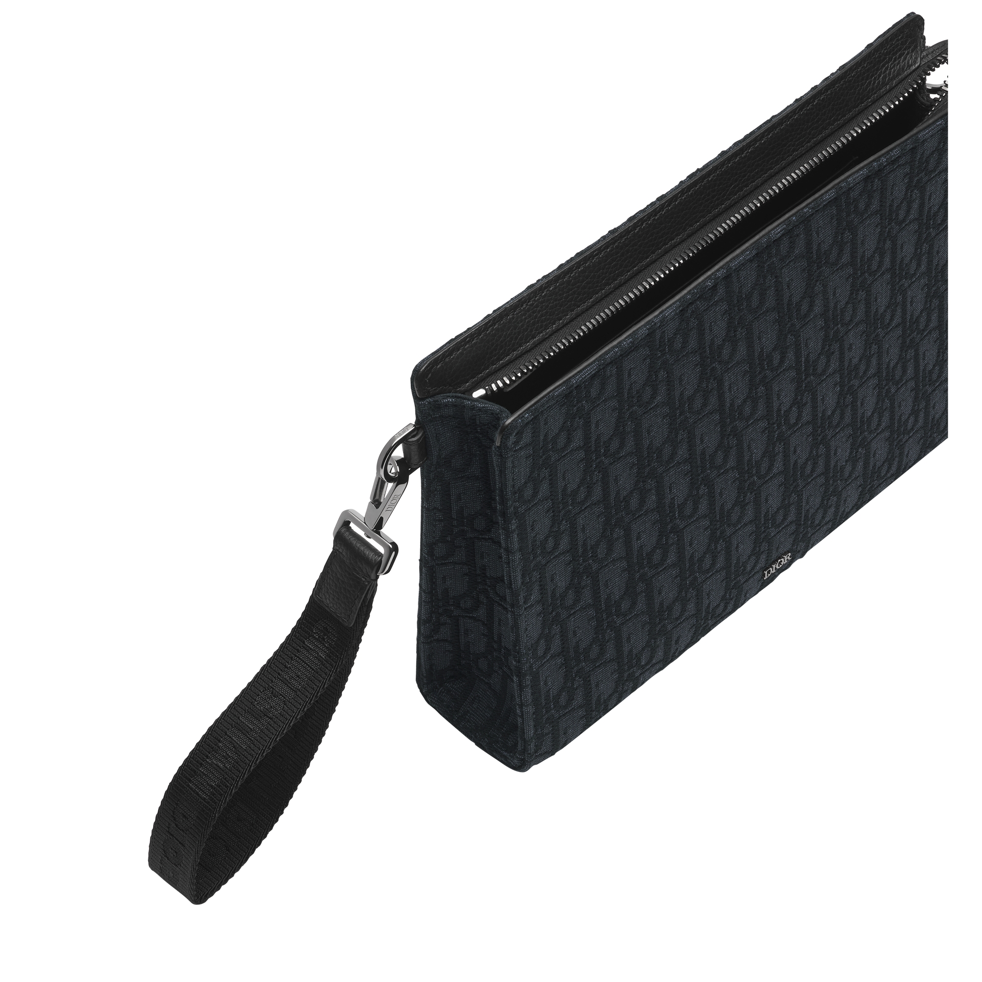 A5 Triangle Pouch Black Dior Oblique Jacquard E12