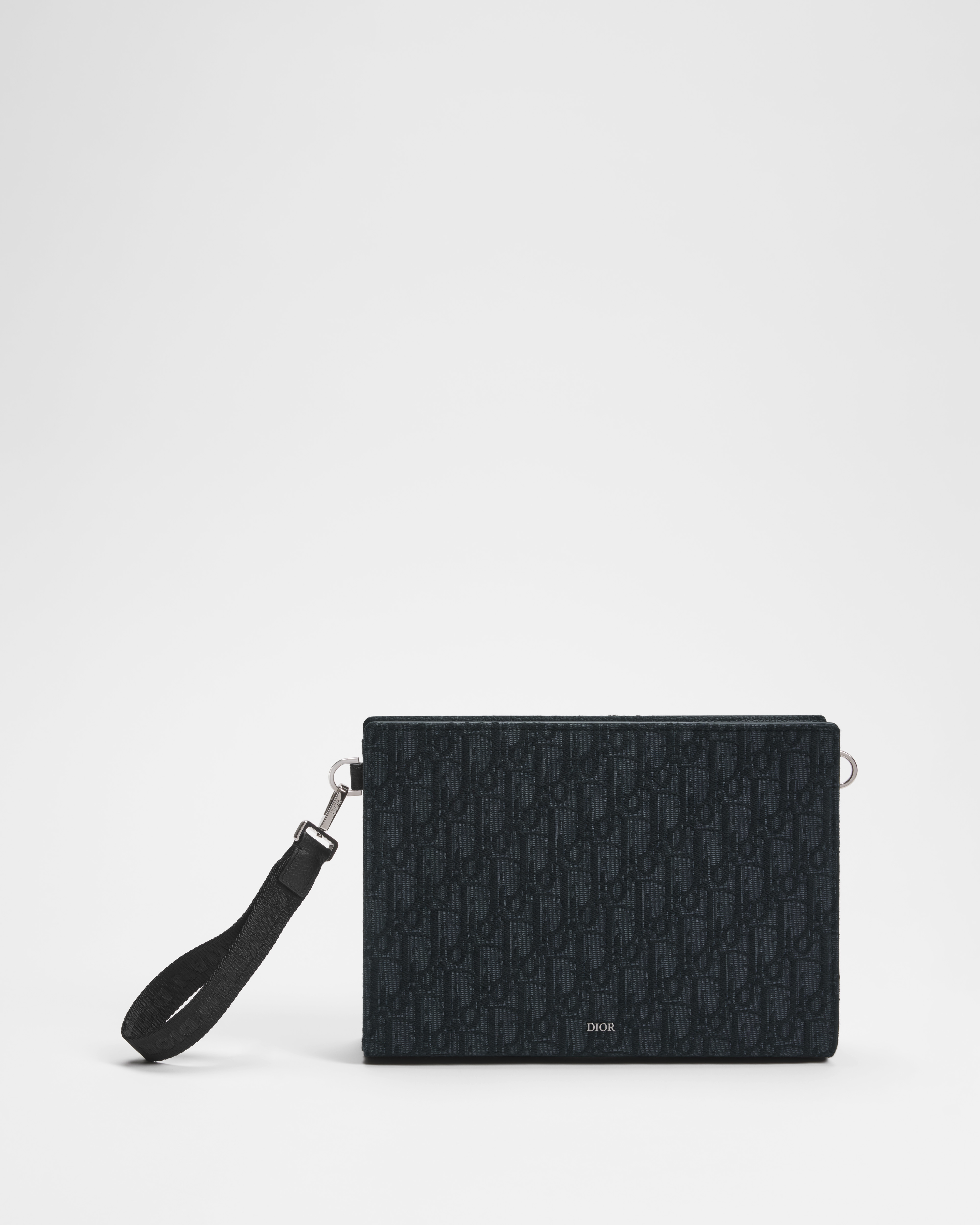 A5 三角形小袋 黑色 Dior Oblique 緹花 E01