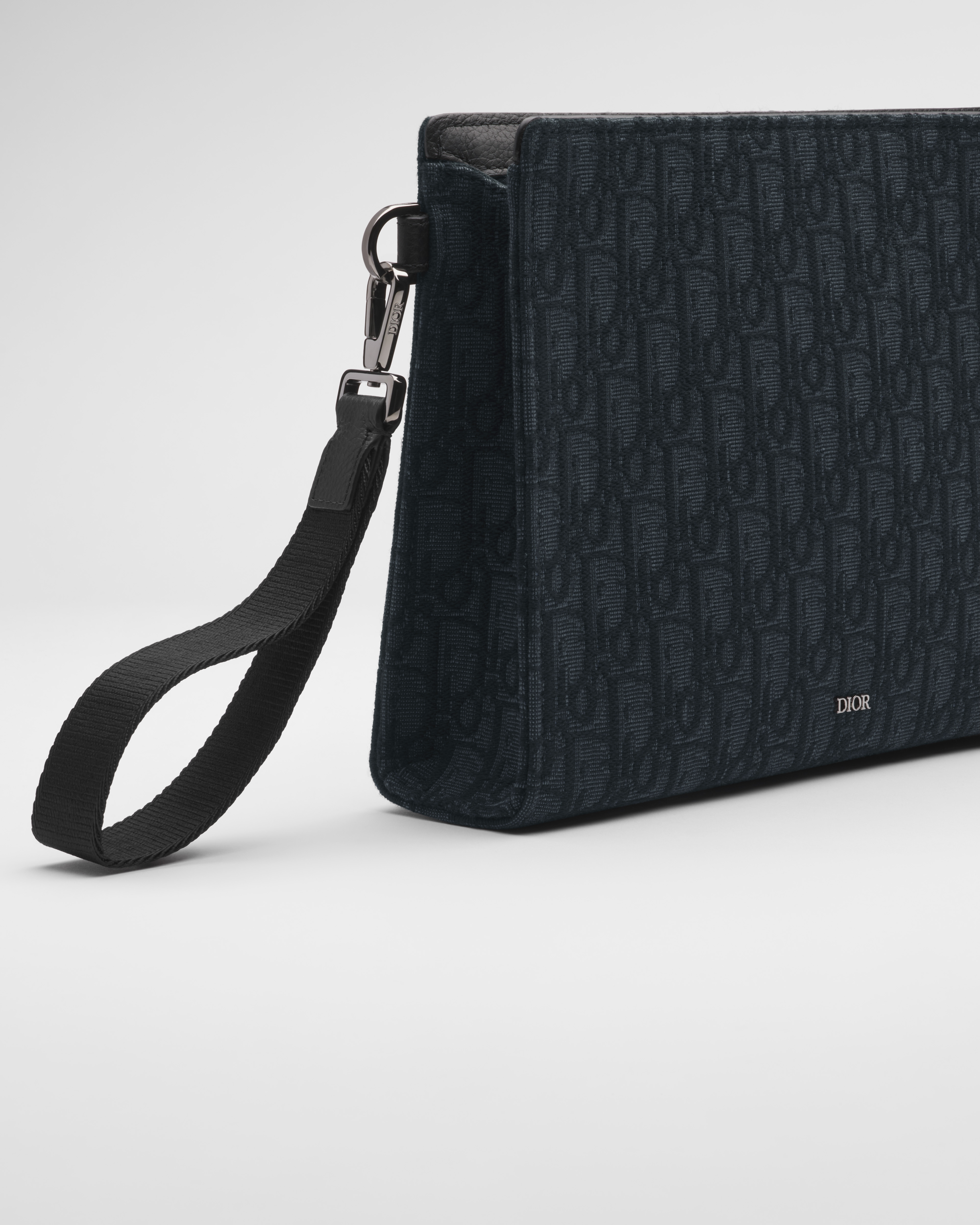 A5 三角形小袋 黑色 Dior Oblique 緹花 E06