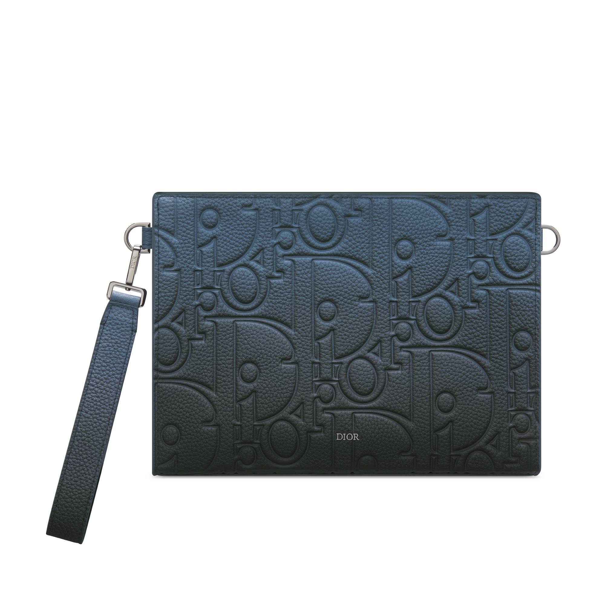 A5 트라이앵글 파우치 블루-블랙 그라데이션 Dior Gravity 가죽 E01