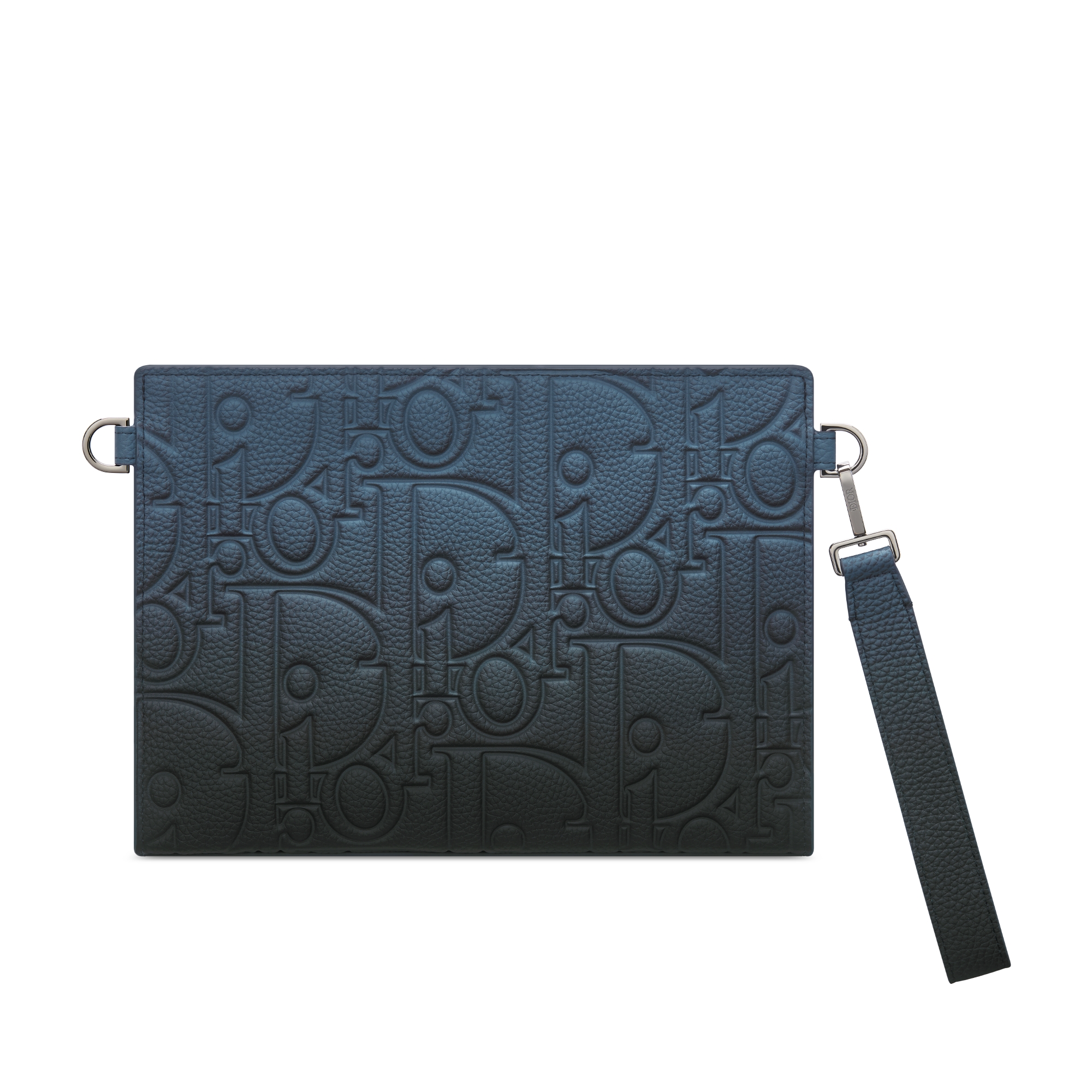 A5 트라이앵글 파우치 블루-블랙 그라데이션 Dior Gravity 가죽 E08