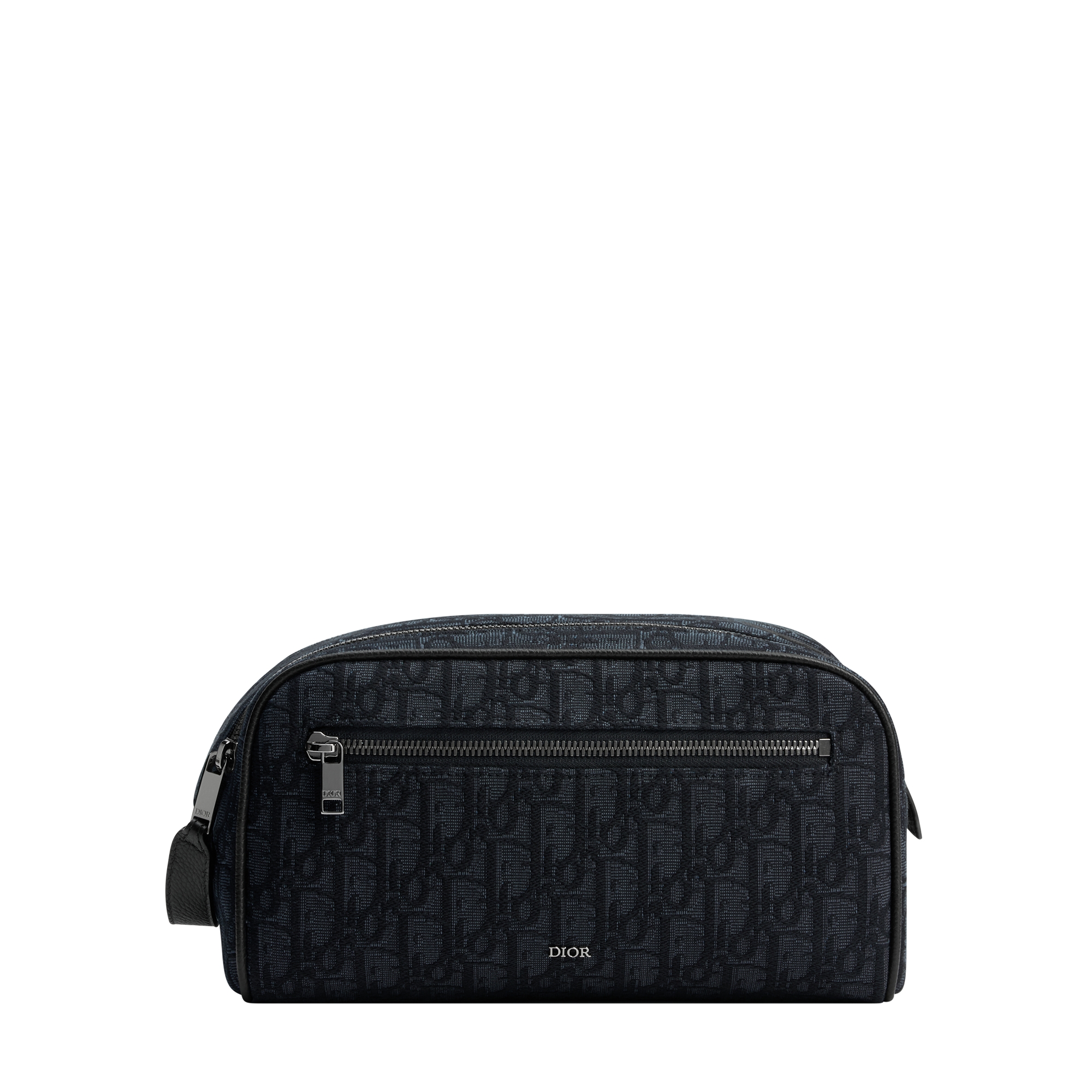 Toiletry Bag Black Dior Oblique Jacquard and Black Grained Calfskin E01