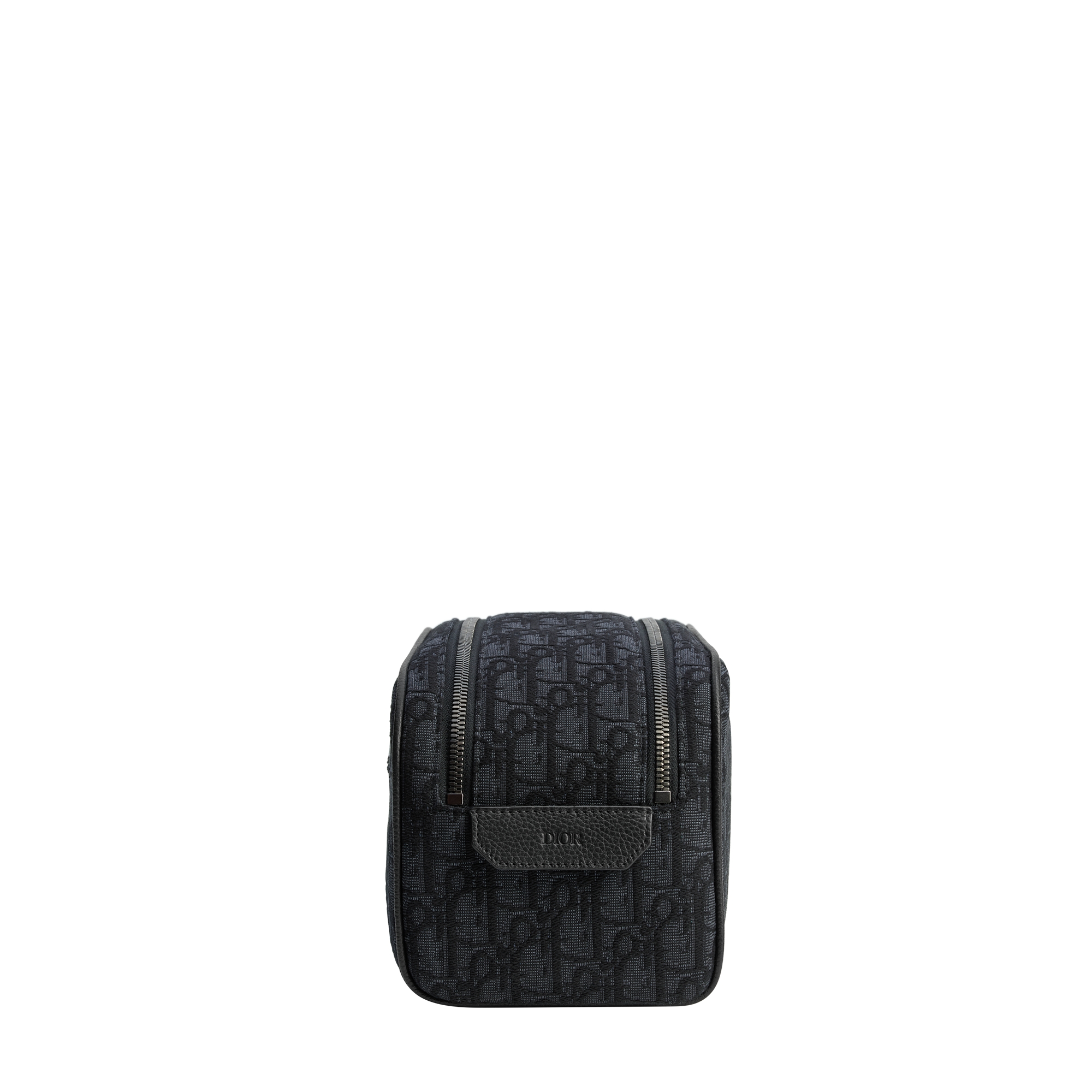 Toiletry Bag Black Dior Oblique Jacquard and Black Grained Calfskin E02