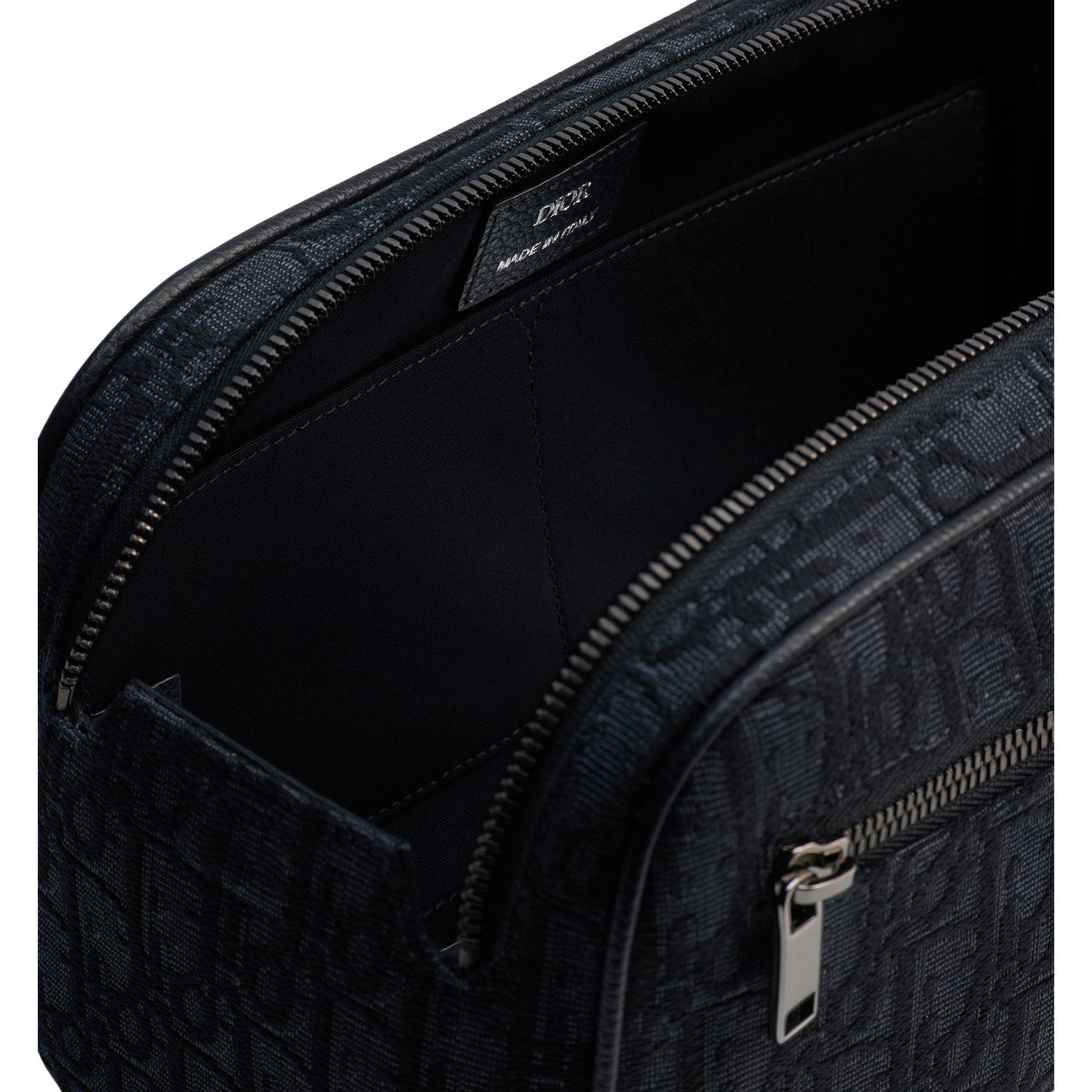 Toiletry Bag Black Dior Oblique Jacquard and Black Grained Calfskin E06