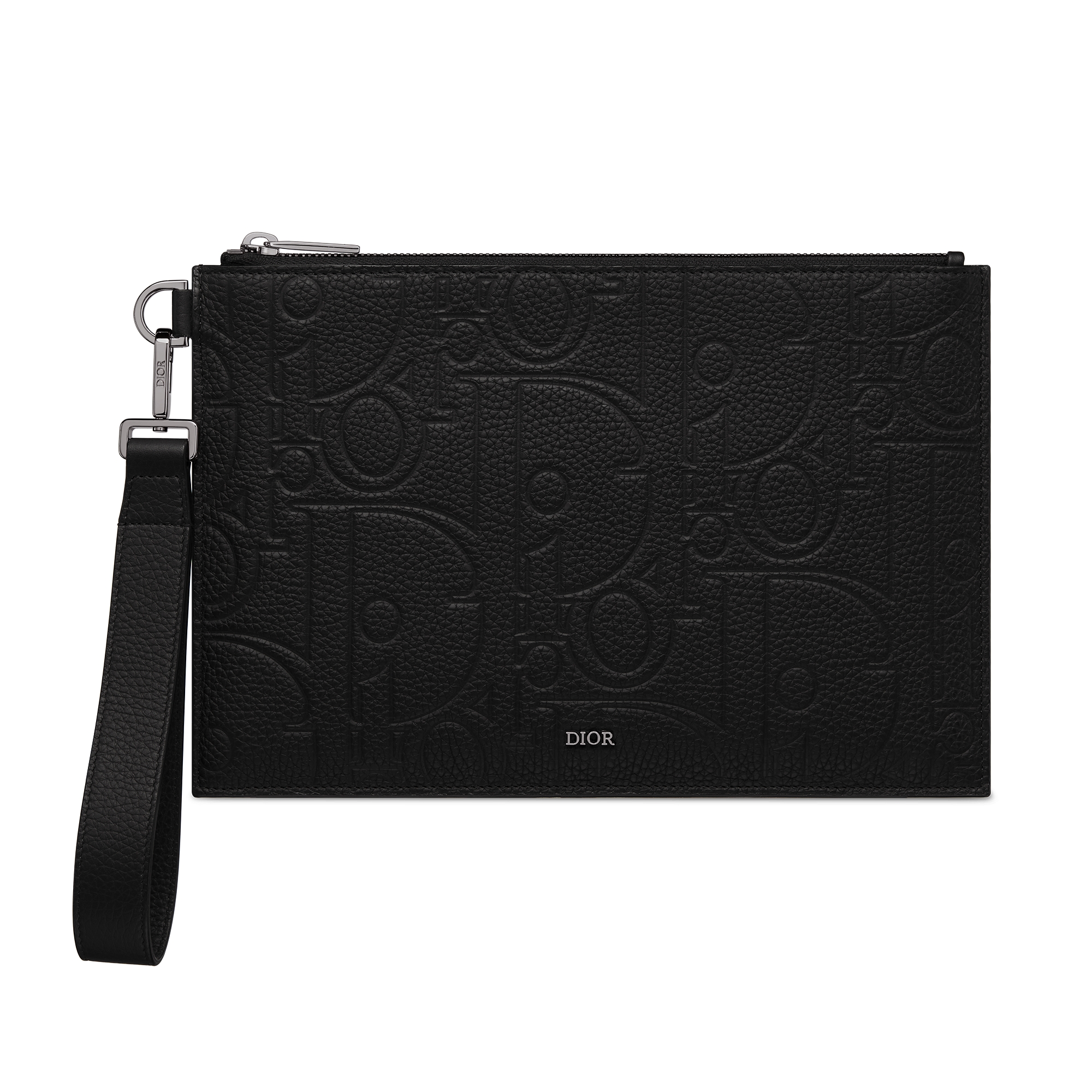 A5 파우치 블랙 Dior Gravity 가죽 & 블랙 그레인 송아지 가죽 E01