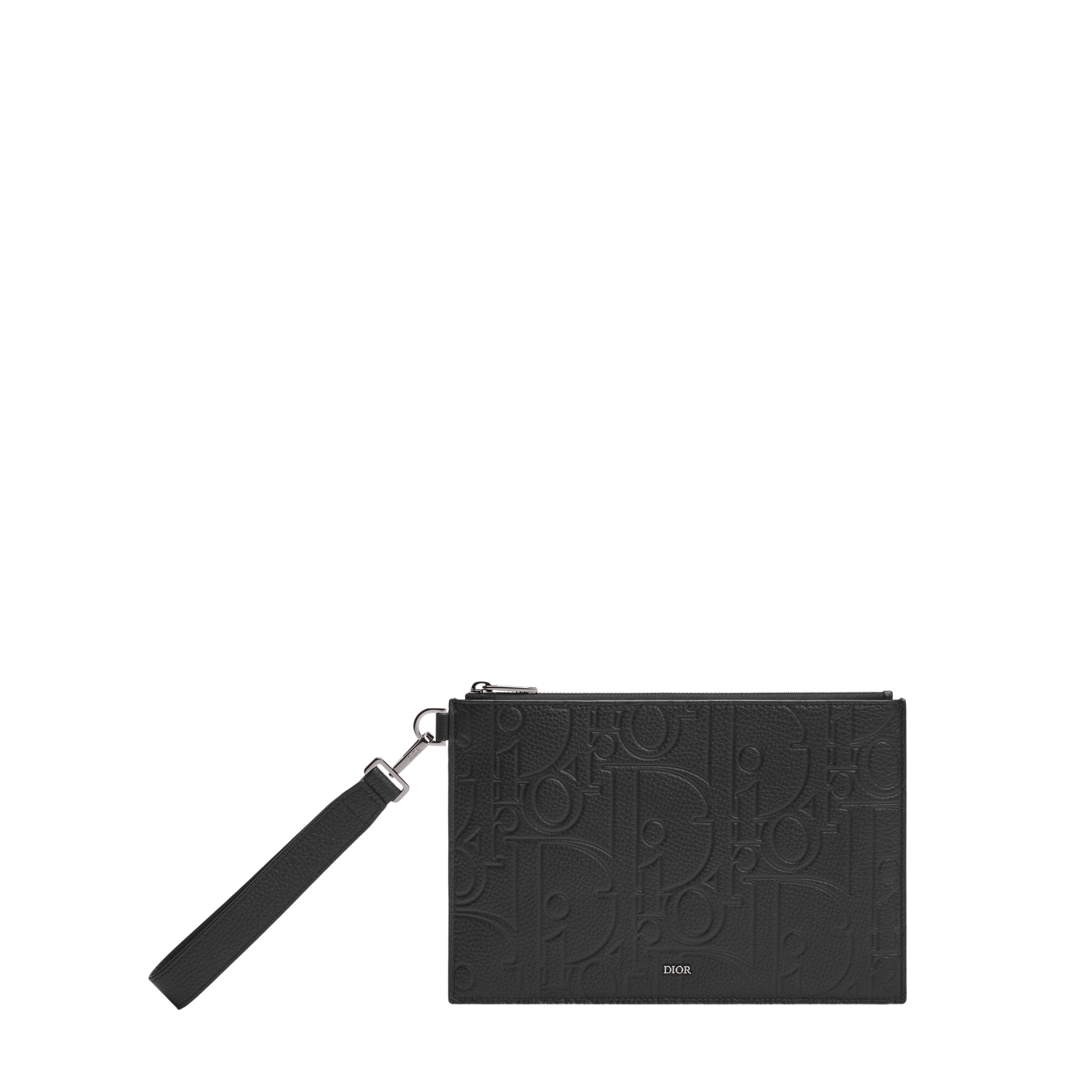 A5 Pouch Black Dior Gravity Leather and Black Grained Calfskin E01