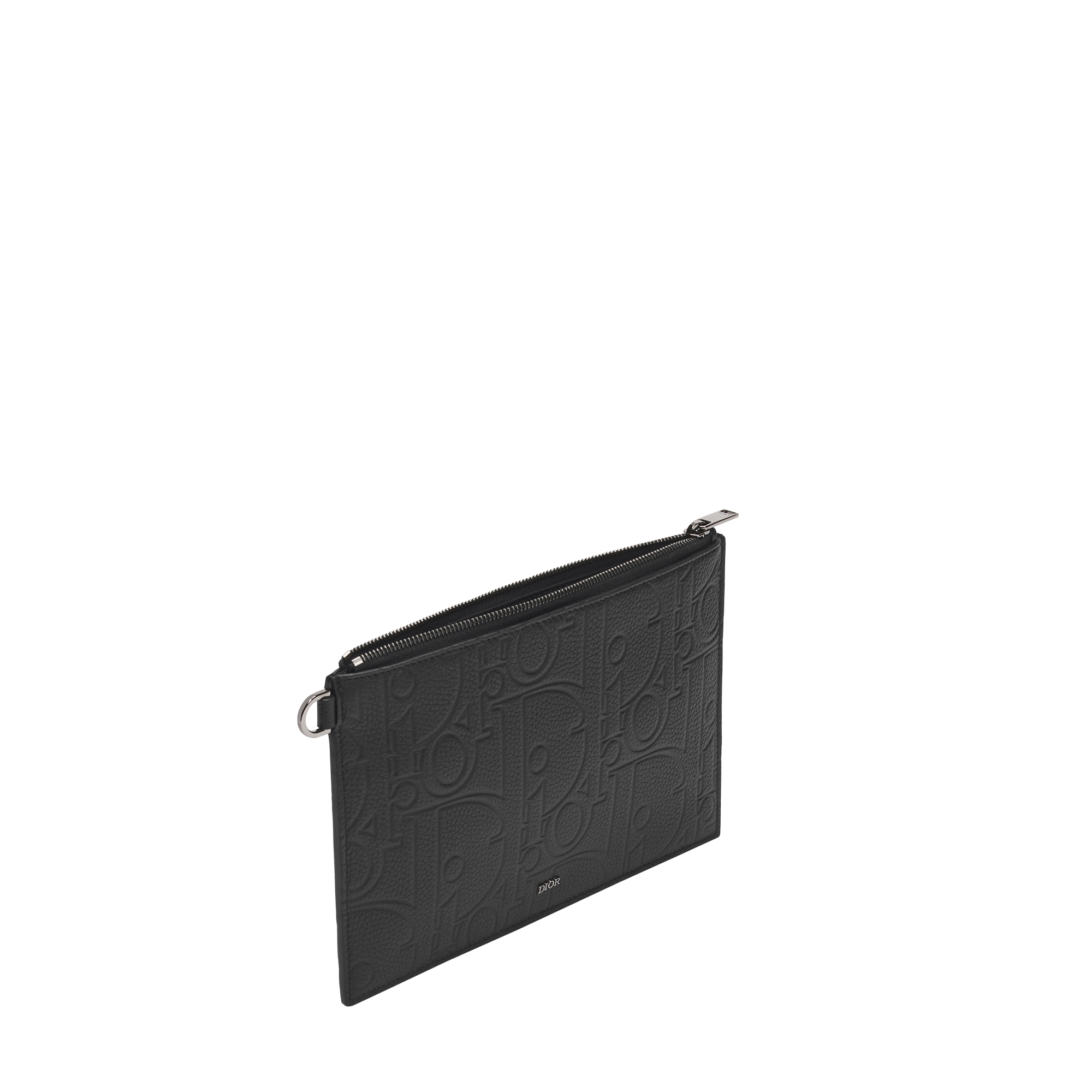 A5 Pouch Black Dior Gravity Leather and Black Grained Calfskin E06