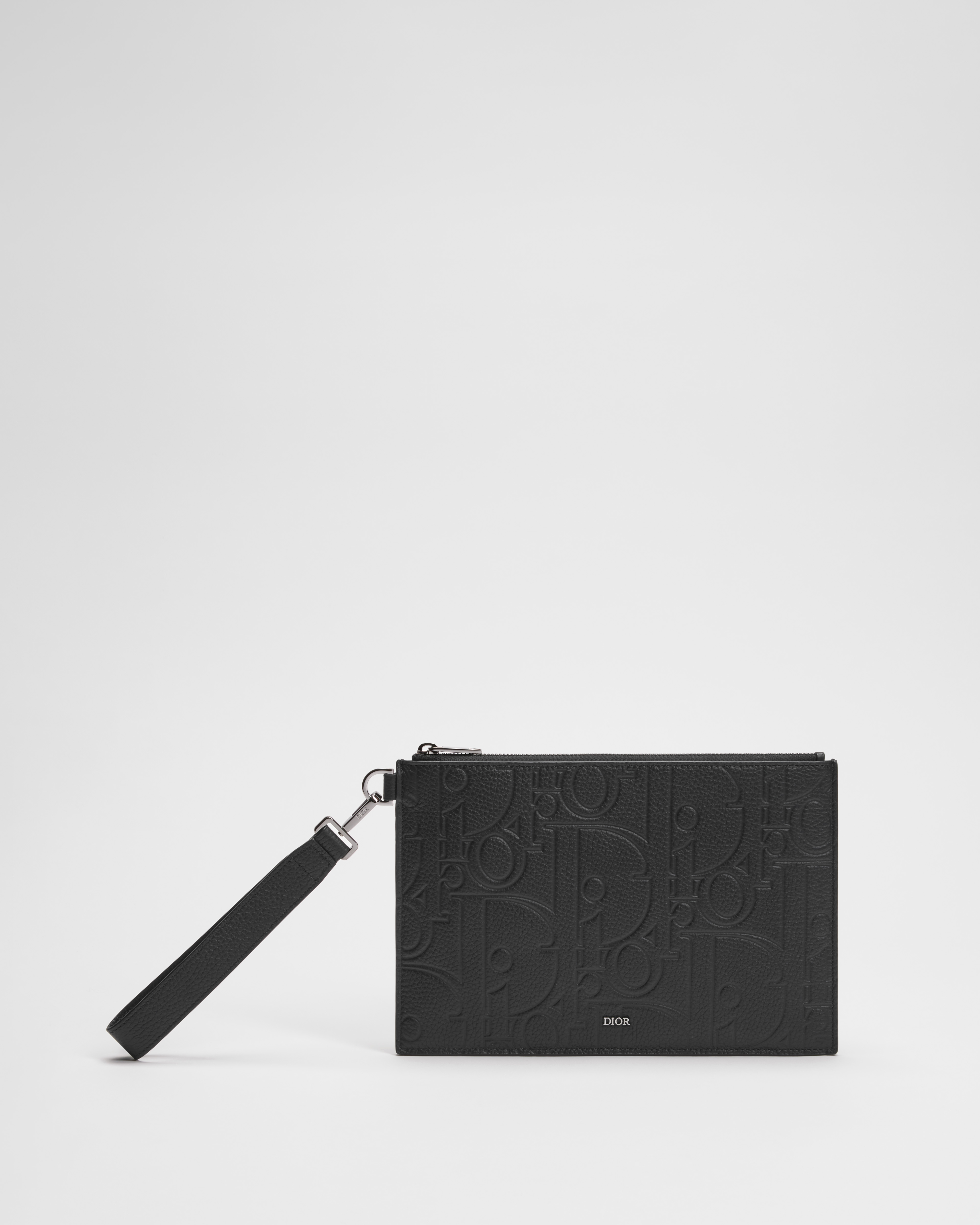 A5 Pouch Black Dior Gravity Leather and Black Grained Calfskin E01
