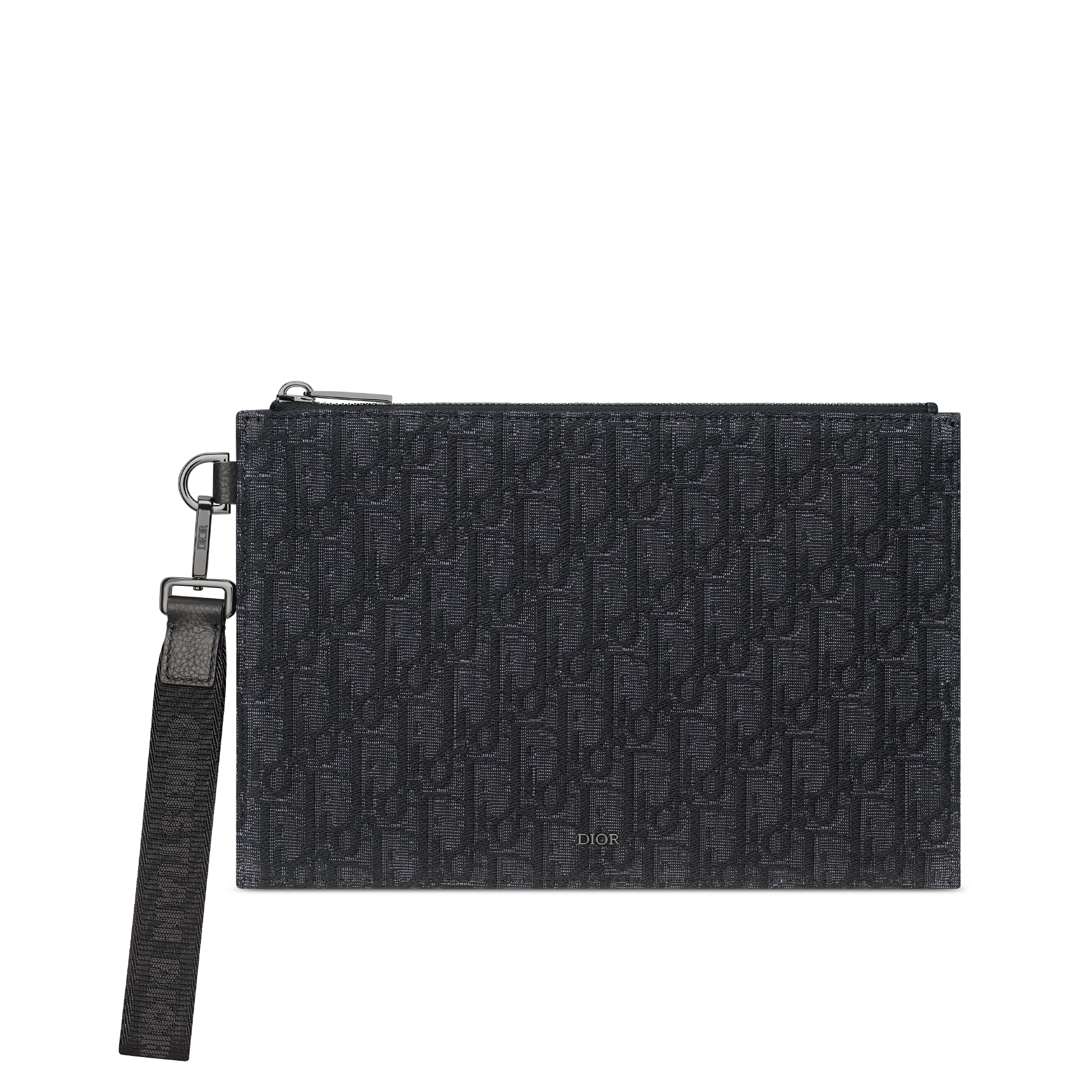 A5 파우치 블랙 Dior Oblique 자카드 E01