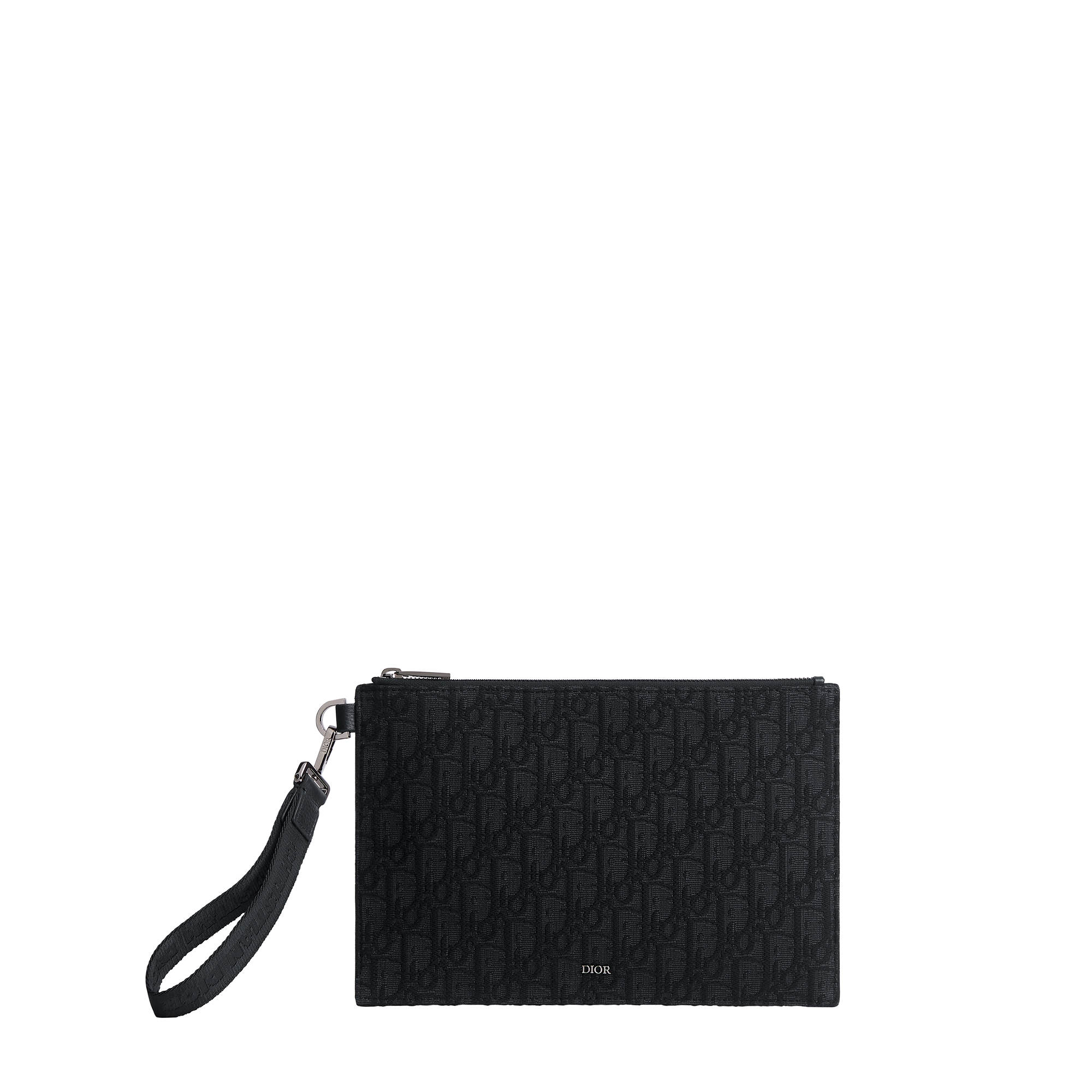 A5 Pouch Black Dior Oblique Jacquard E01