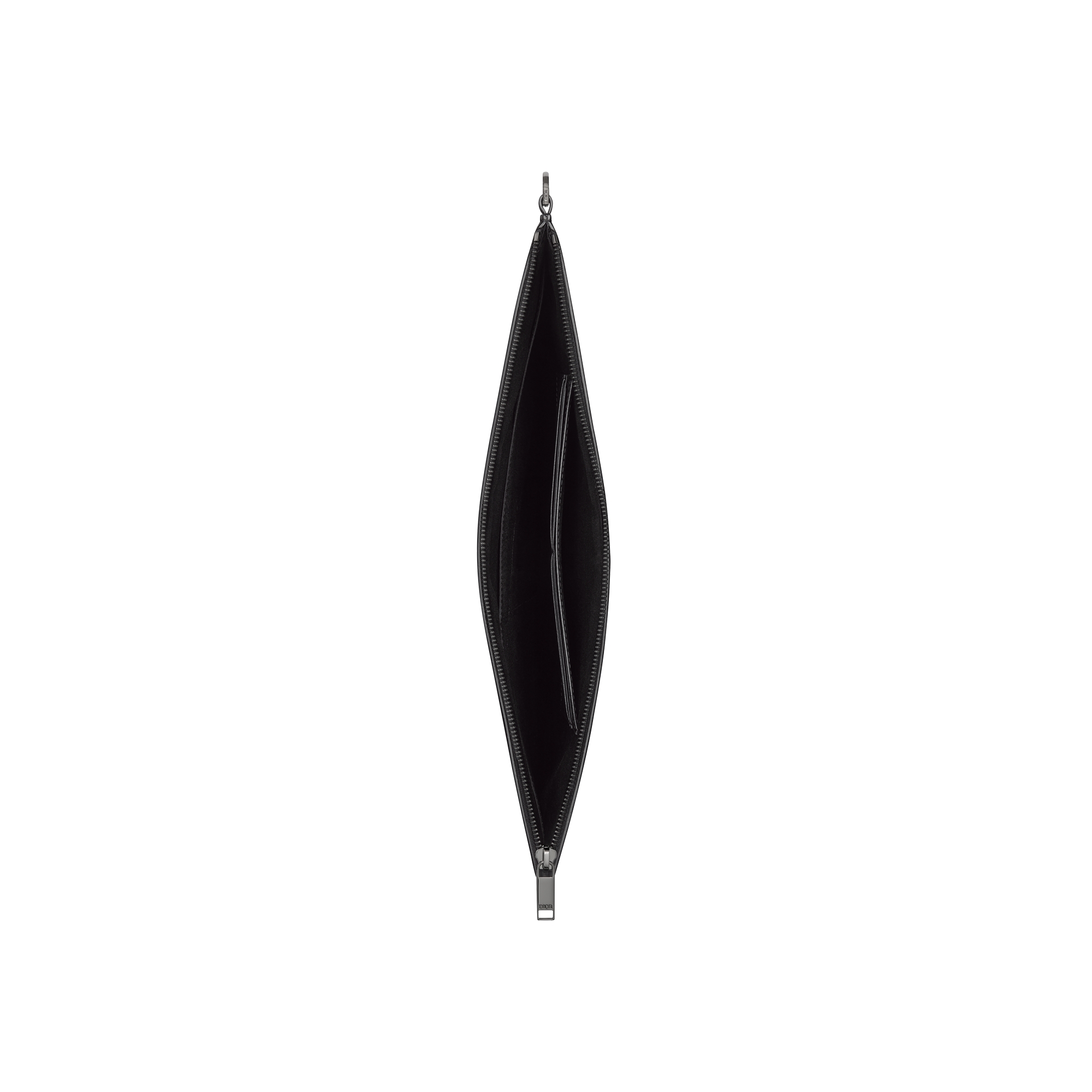 A4 Pouch Black Grained Calfskin with CD Icon Signature E06