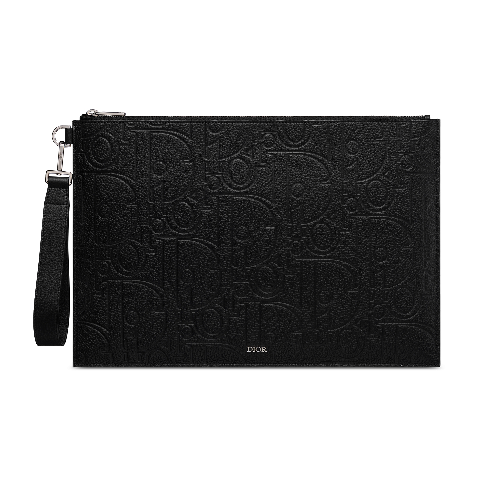 A4 파우치 블랙 Dior Gravity 가죽 & 블랙 그레인 송아지 가죽 E01