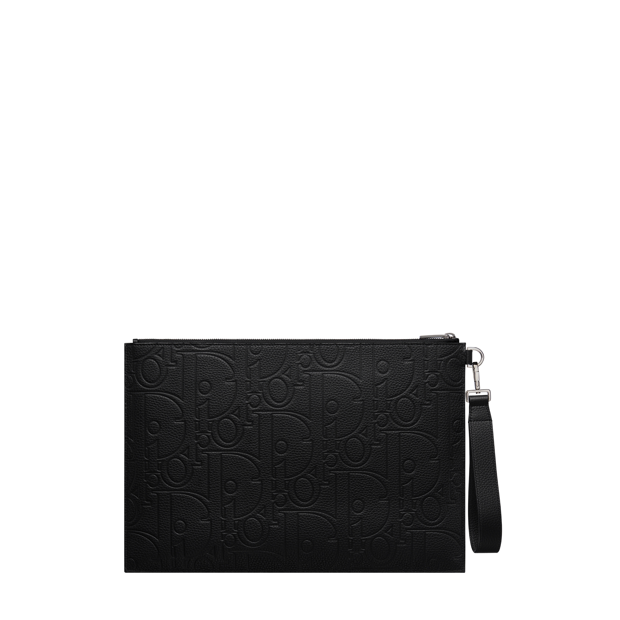 A4 Pouch Black Dior Gravity Leather and Black Grained Calfskin E08