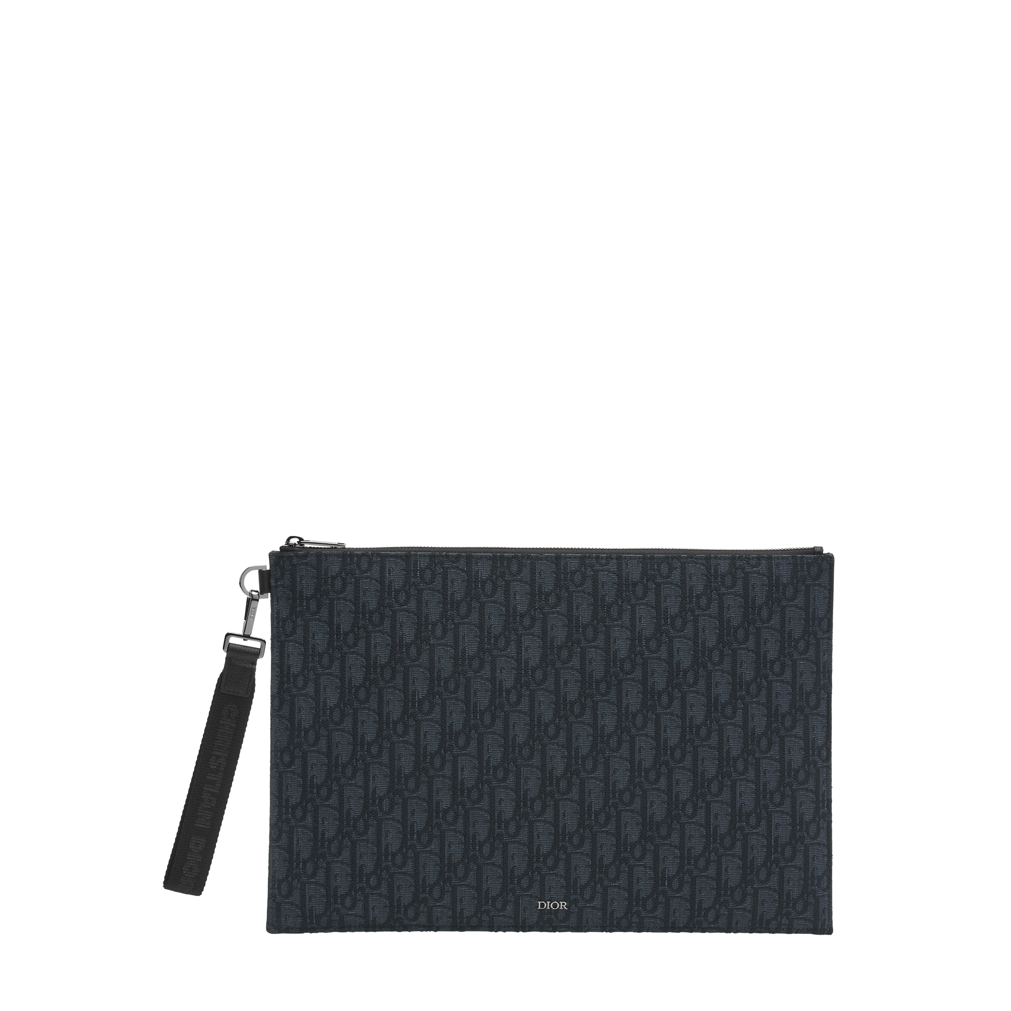 A4 Pouch Black Dior Oblique Jacquard E01