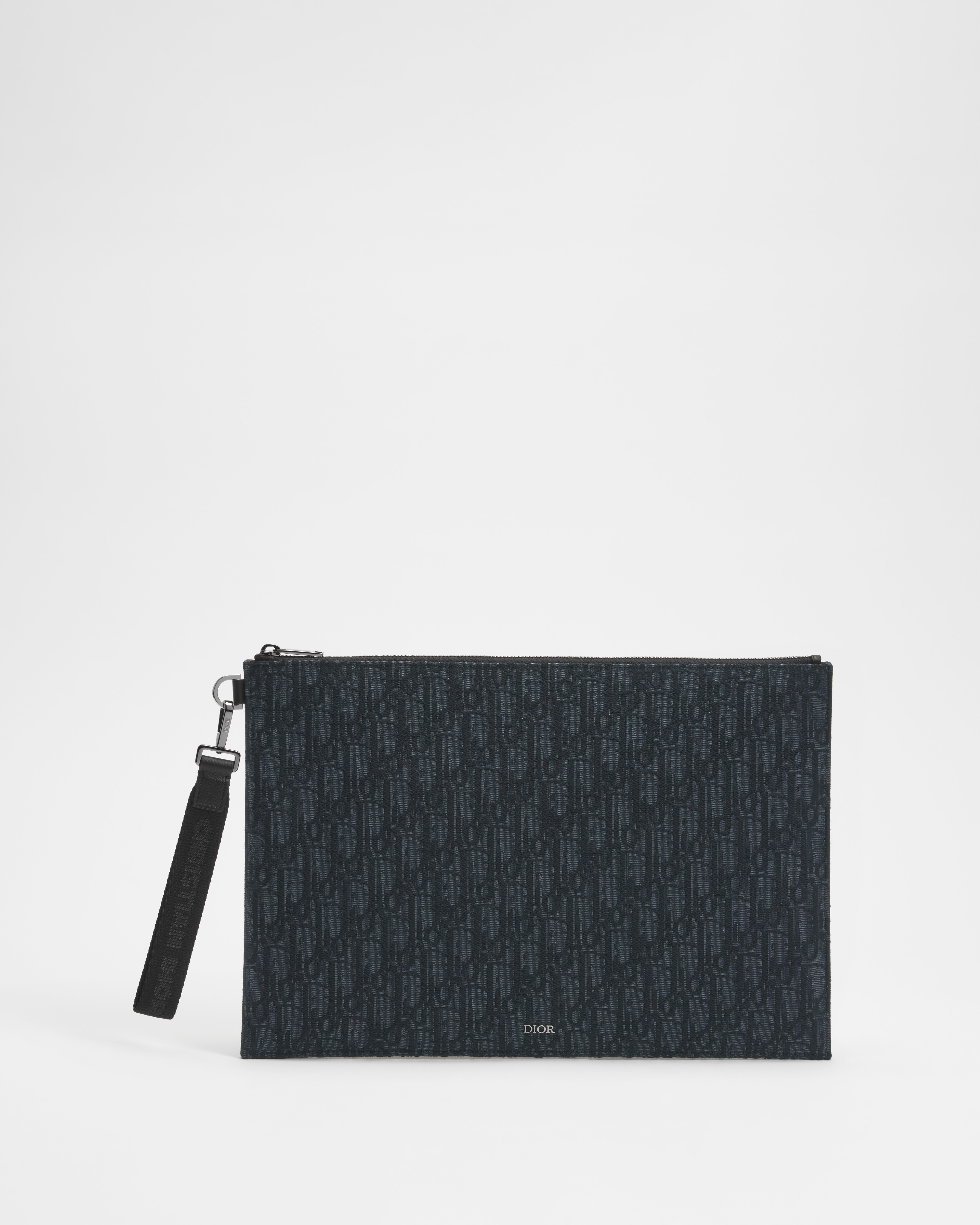 A4 小袋 黑色 Dior Oblique 緹花 E01