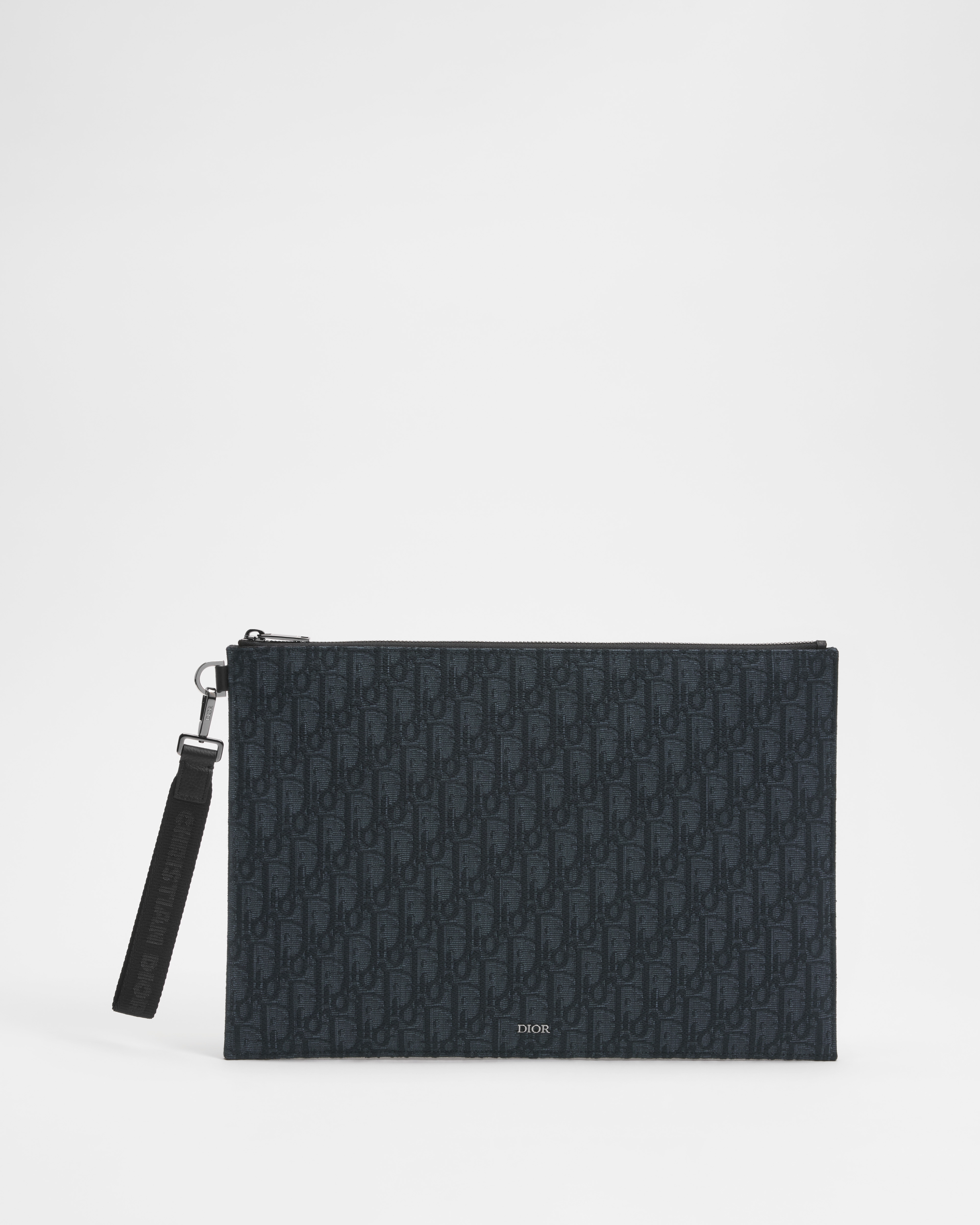 A4 Pouch Black Dior Oblique Jacquard E01