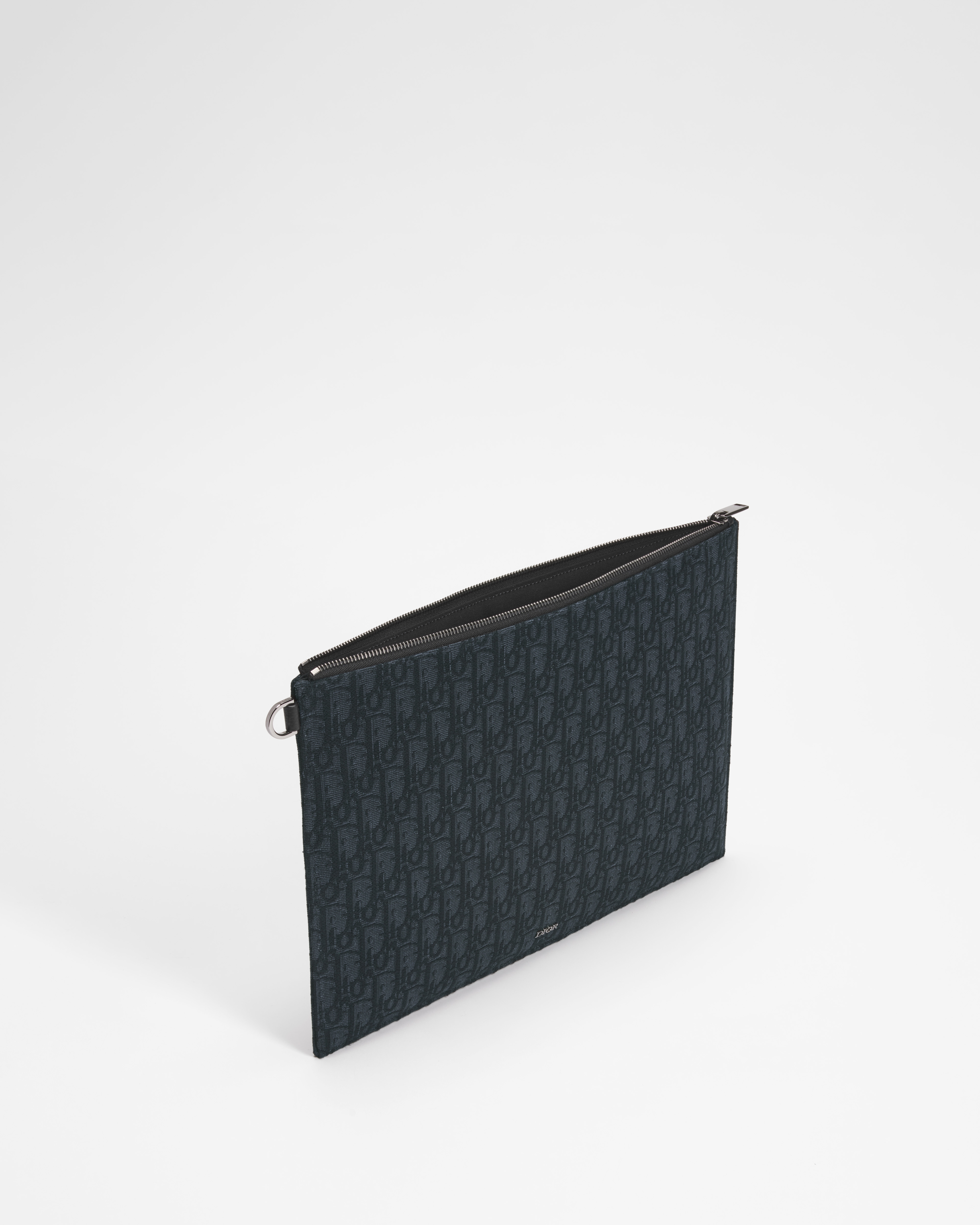 A4 小袋 黑色 Dior Oblique 緹花 E06