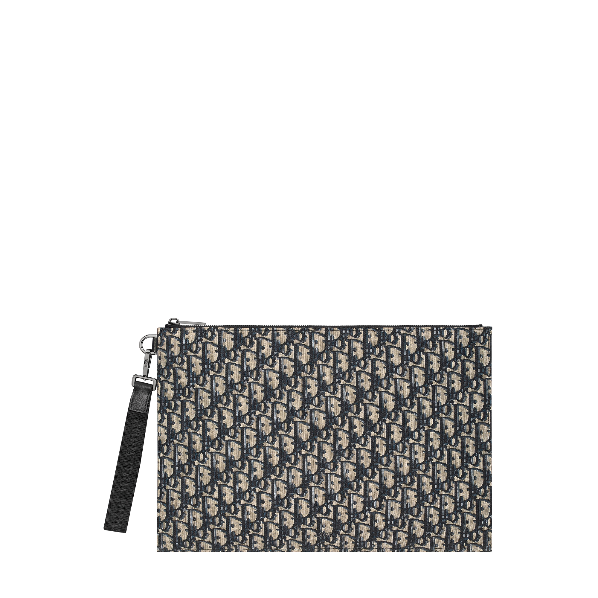 A4 Pouch Beige and Black Dior Oblique Jacquard E01
