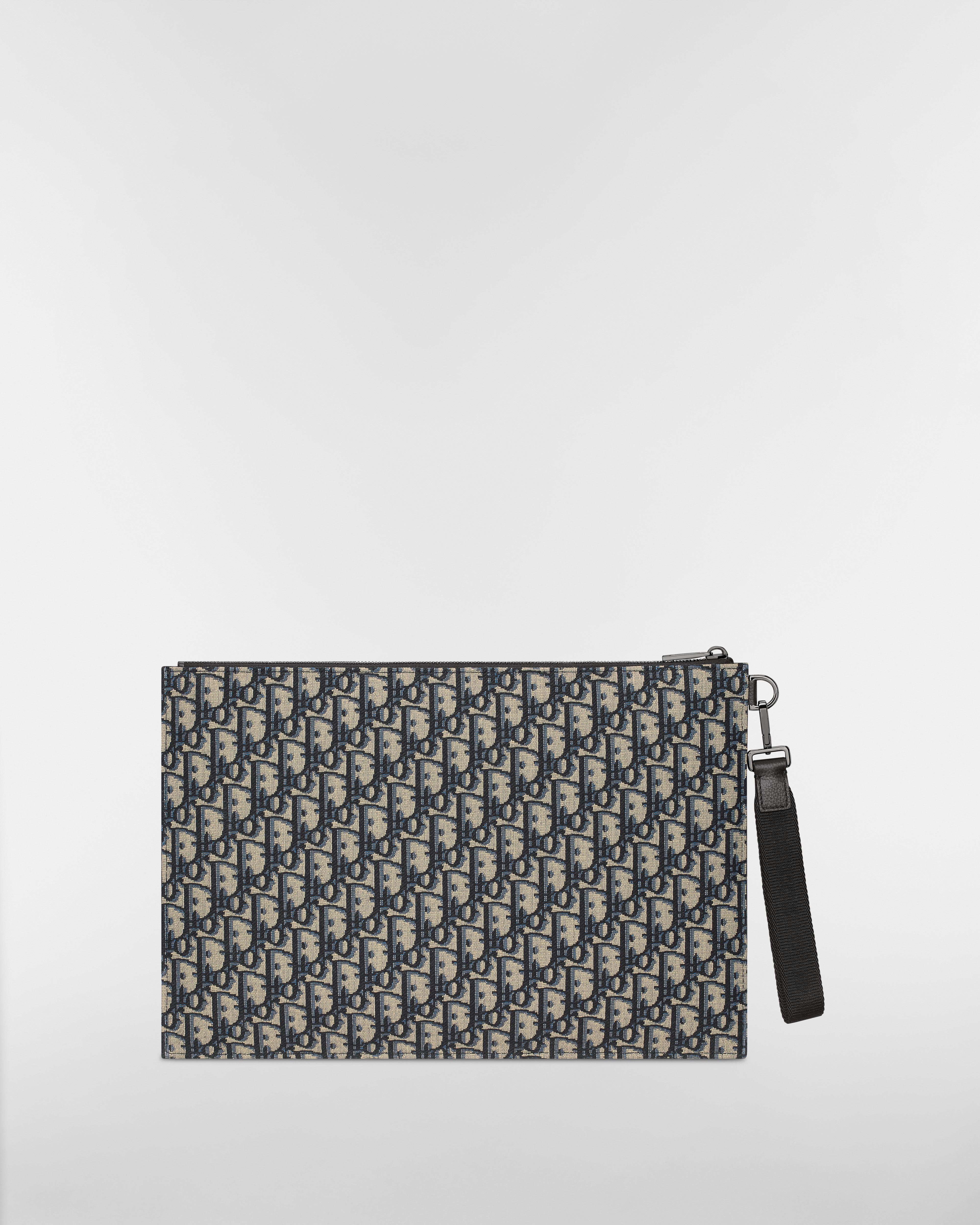 A4 小袋 米色和黑色 Dior Oblique 圖案緹花 E08