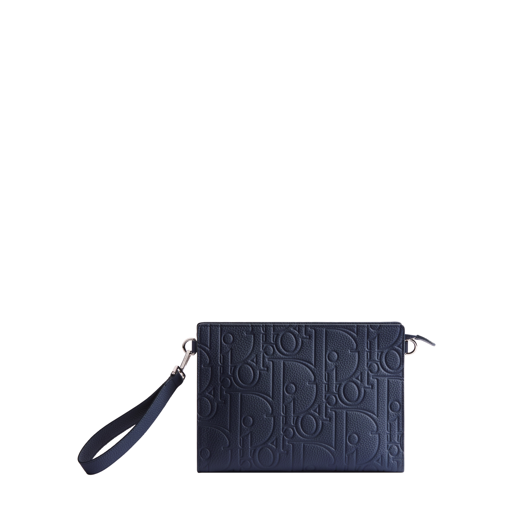 A5 Triangle Pouch Navy Blue Dior Gravity Leather | DIOR